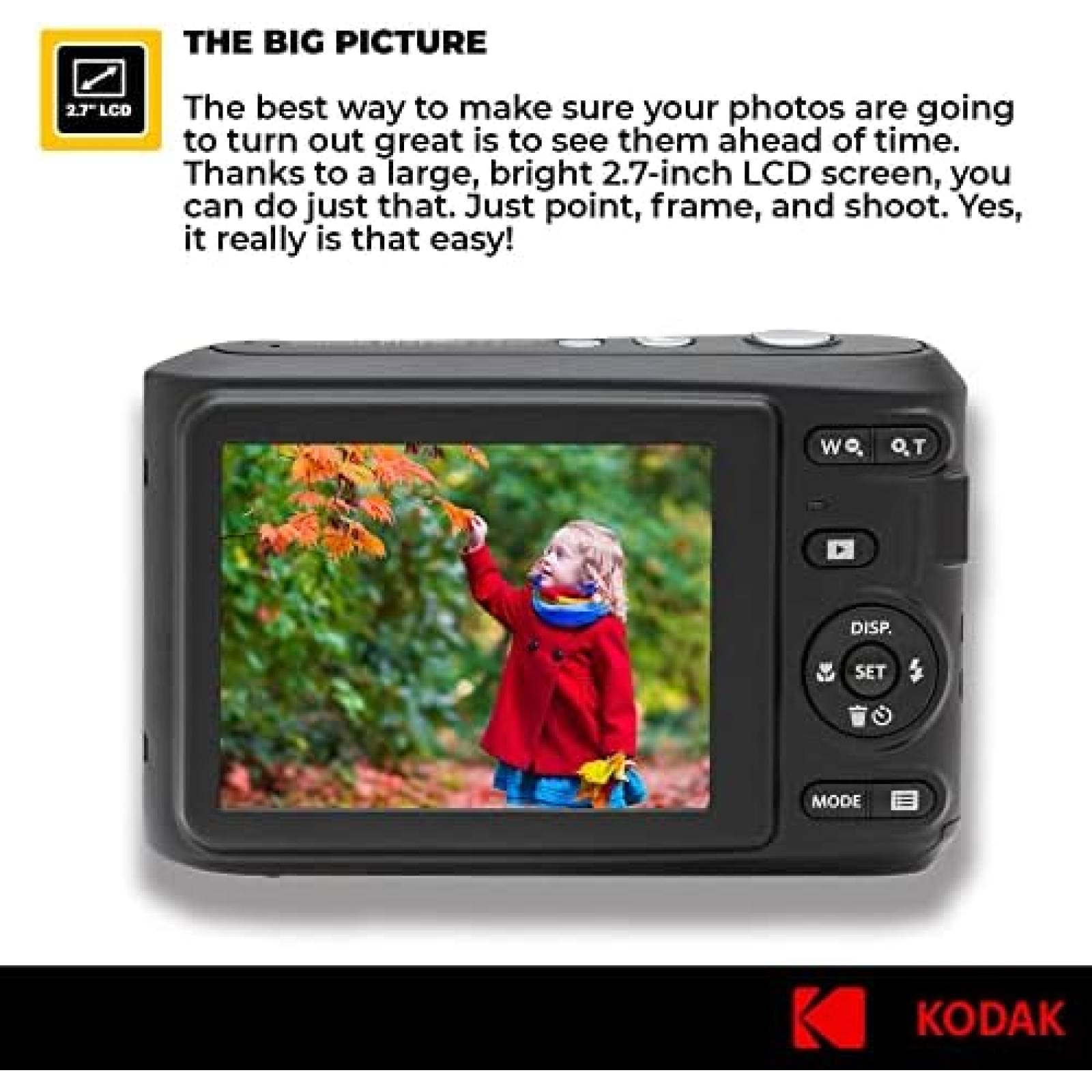 Camara Digital Kodak PIXPRO FZ45 16MP 64GB Accesorios -Rojo