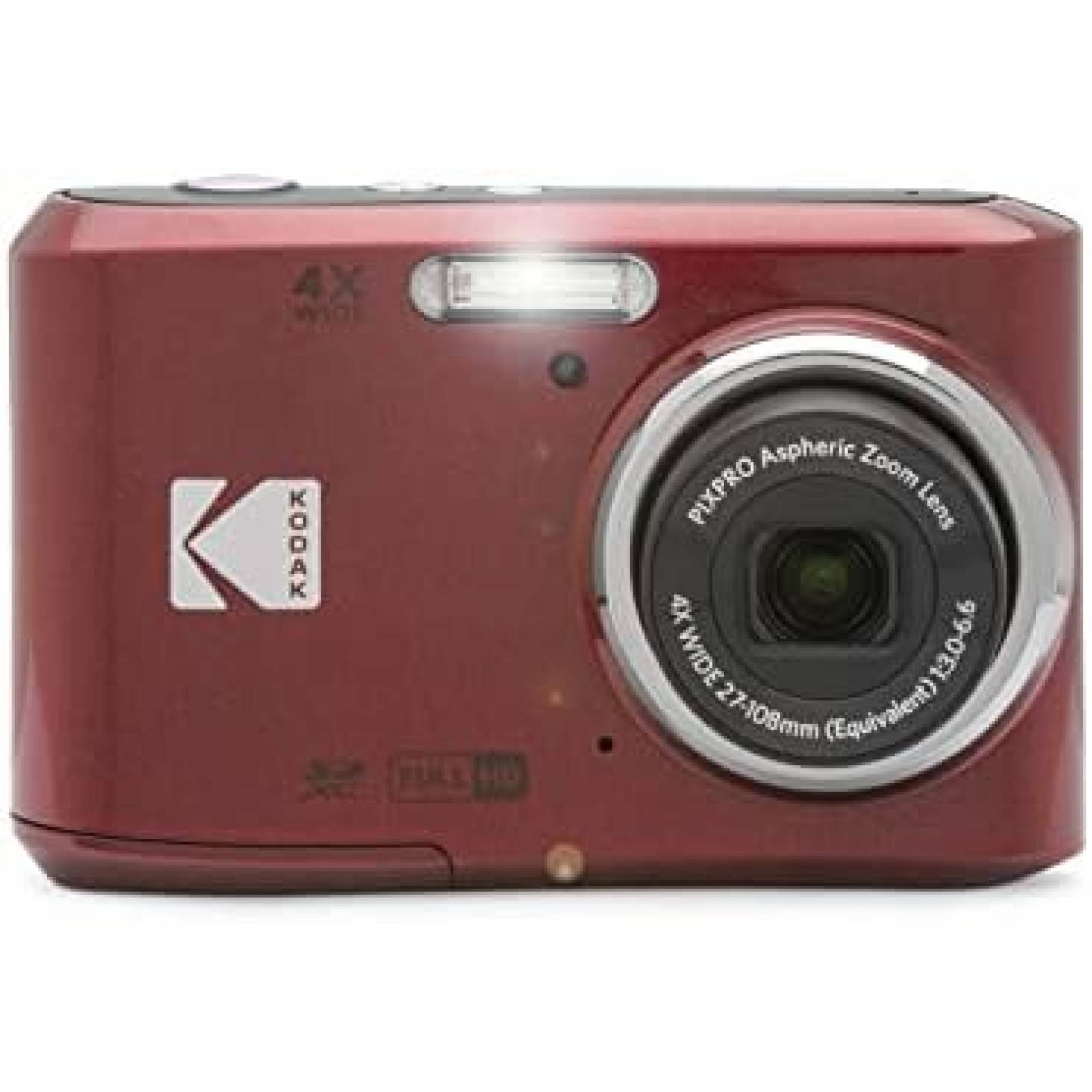 Camara Digital Kodak PIXPRO FZ45 16MP 64GB Accesorios -Rojo