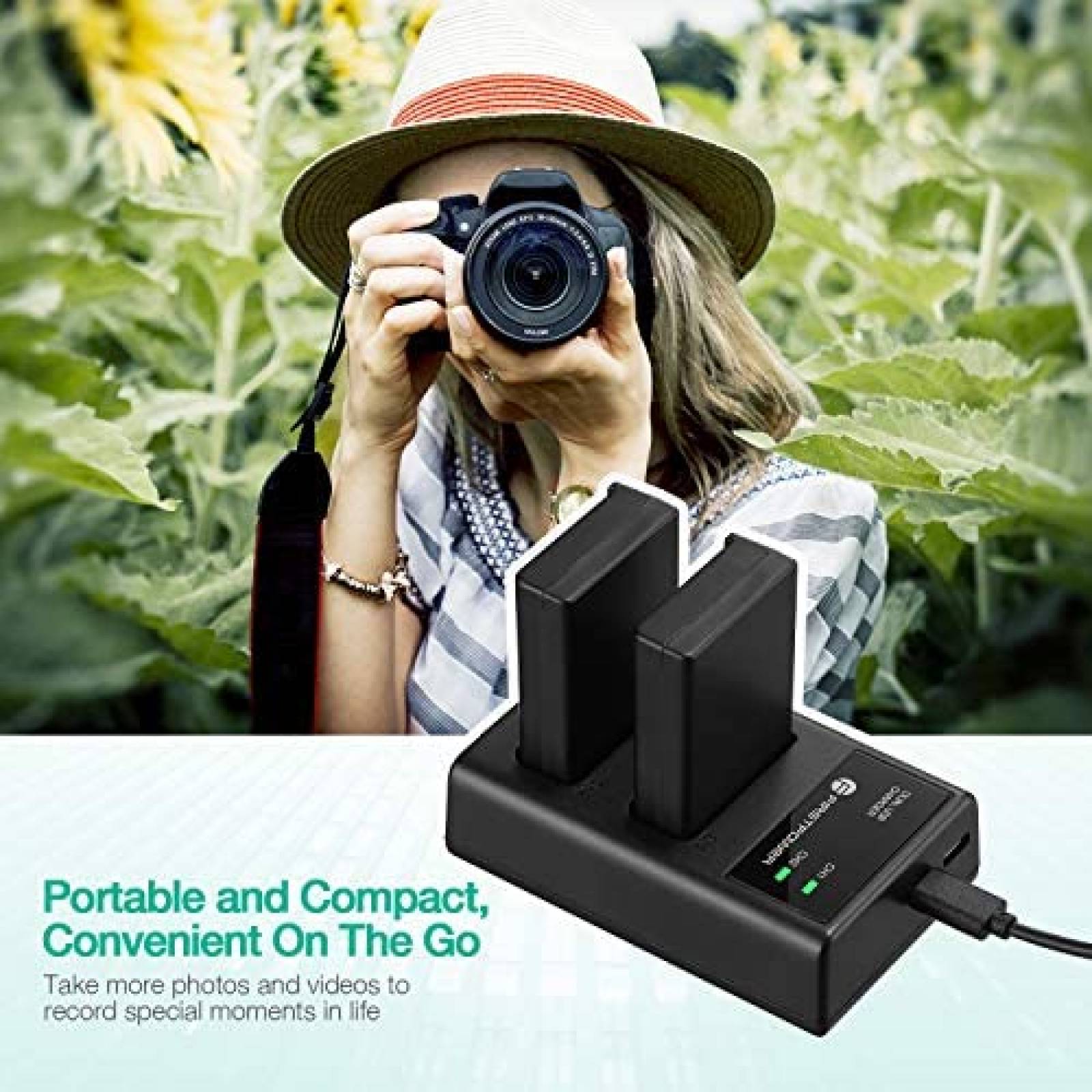 Cargador Firstpower EN-EL9 Comp. con Nikon D40 -Negro