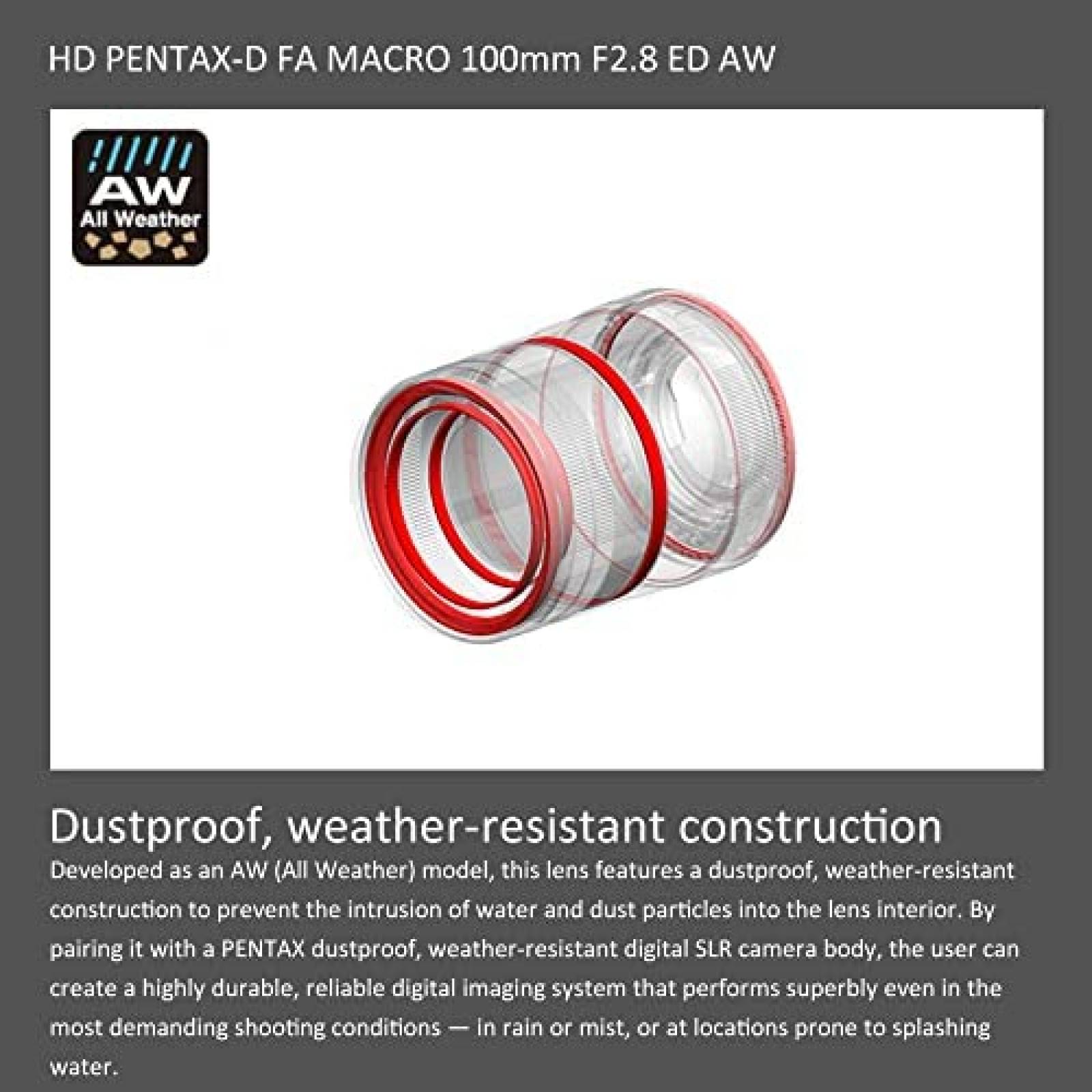 Lente De Camara SIn Espejo PENTAX 100mm F2.8ED AW -Negro