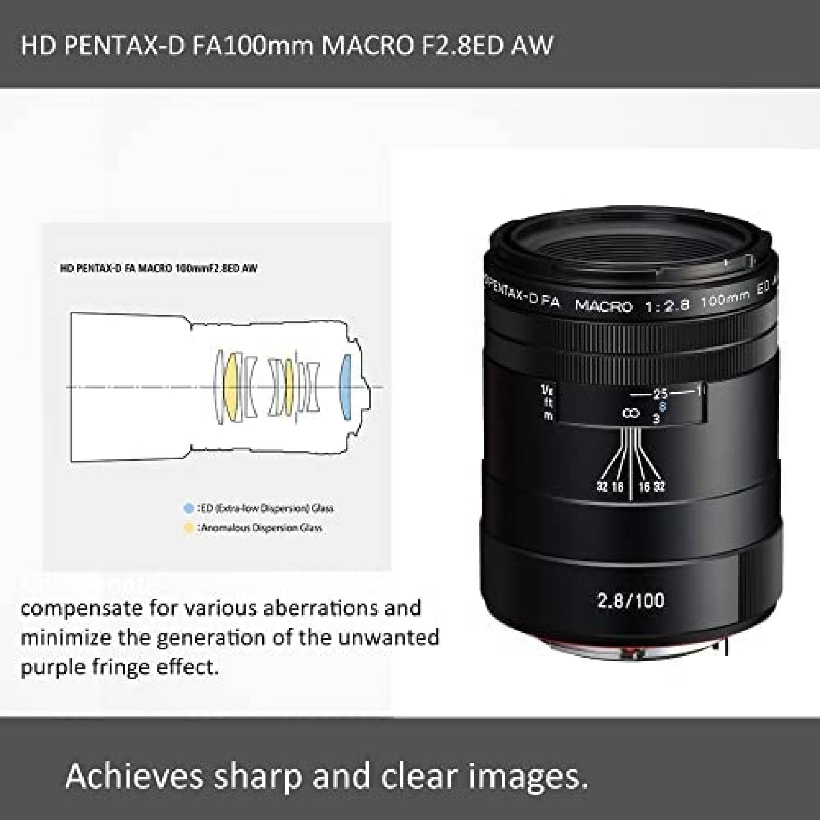 Lente De Camara SIn Espejo PENTAX 100mm F2.8ED AW -Negro