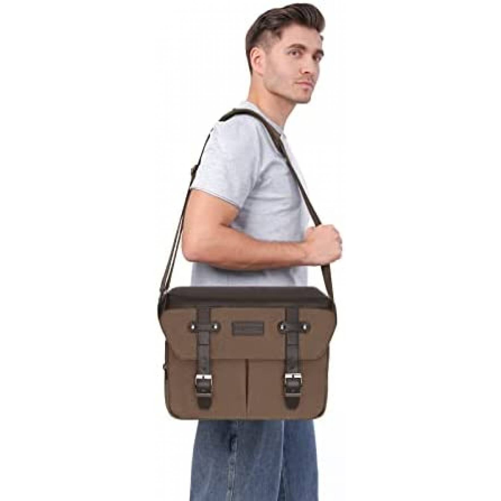 Mochila para Equipo Fotografico MOSISO Tipo Crossbody -Cafe