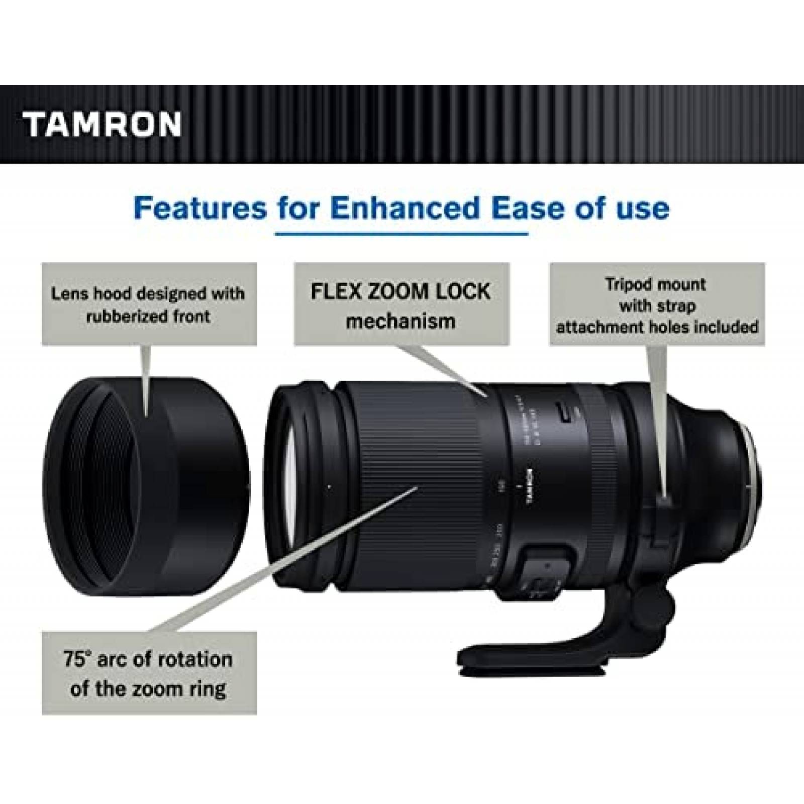 Lente De Camara SIn Espejo TAMRON 150-500mm F/5.6 -Negro