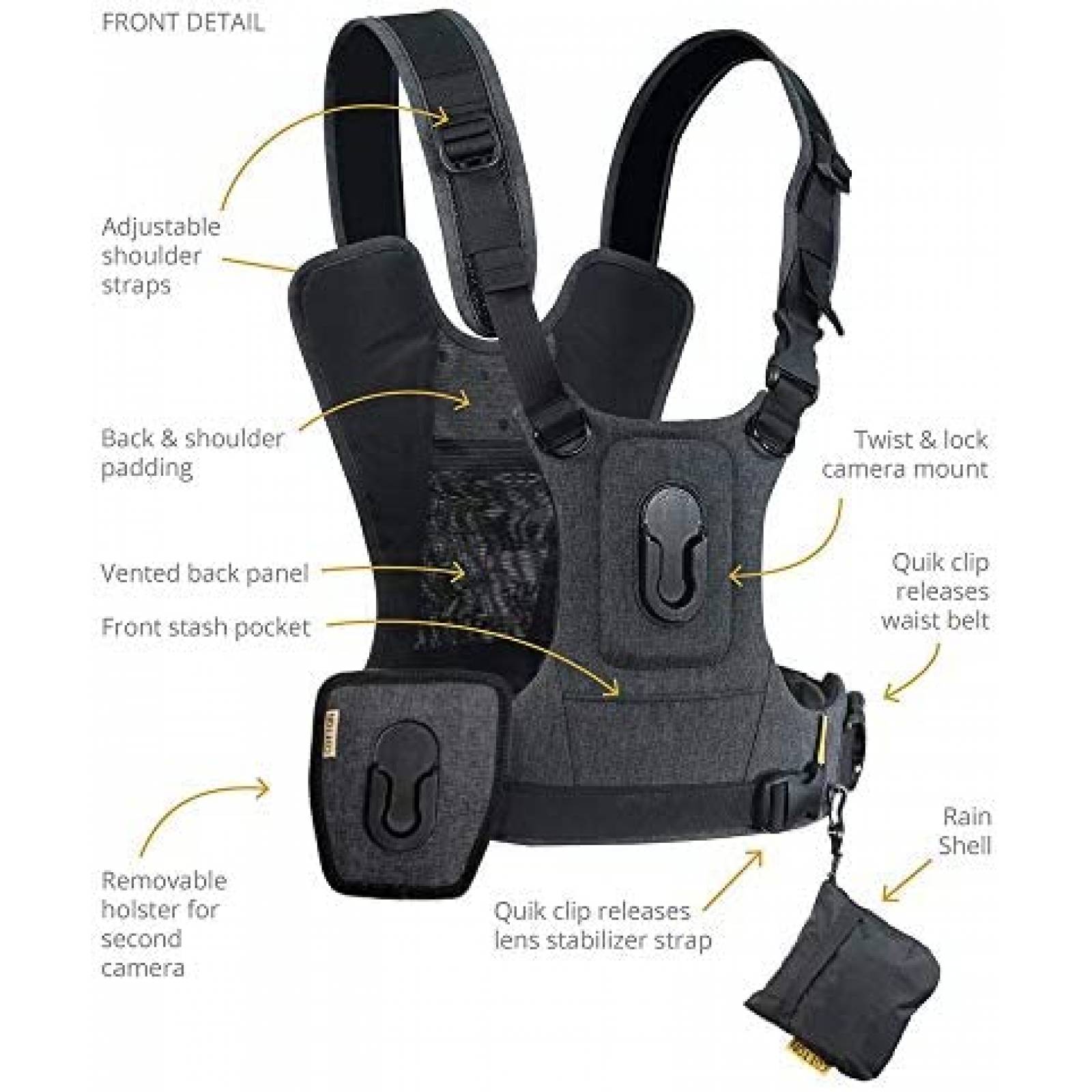 Arnes Cotton Carrier G3 De Lona Para 2 Camaras -Gris