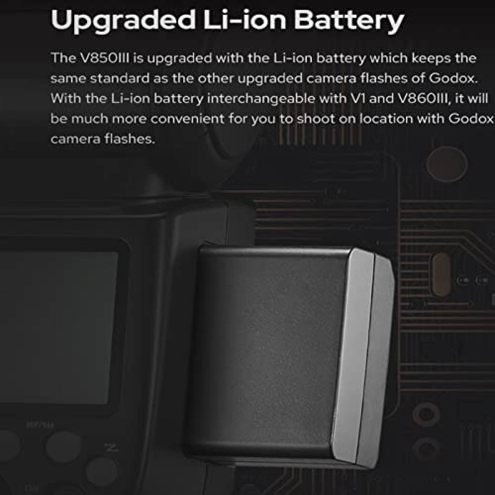 Flash para Camara Godox V850III mas Accesorios -Negro