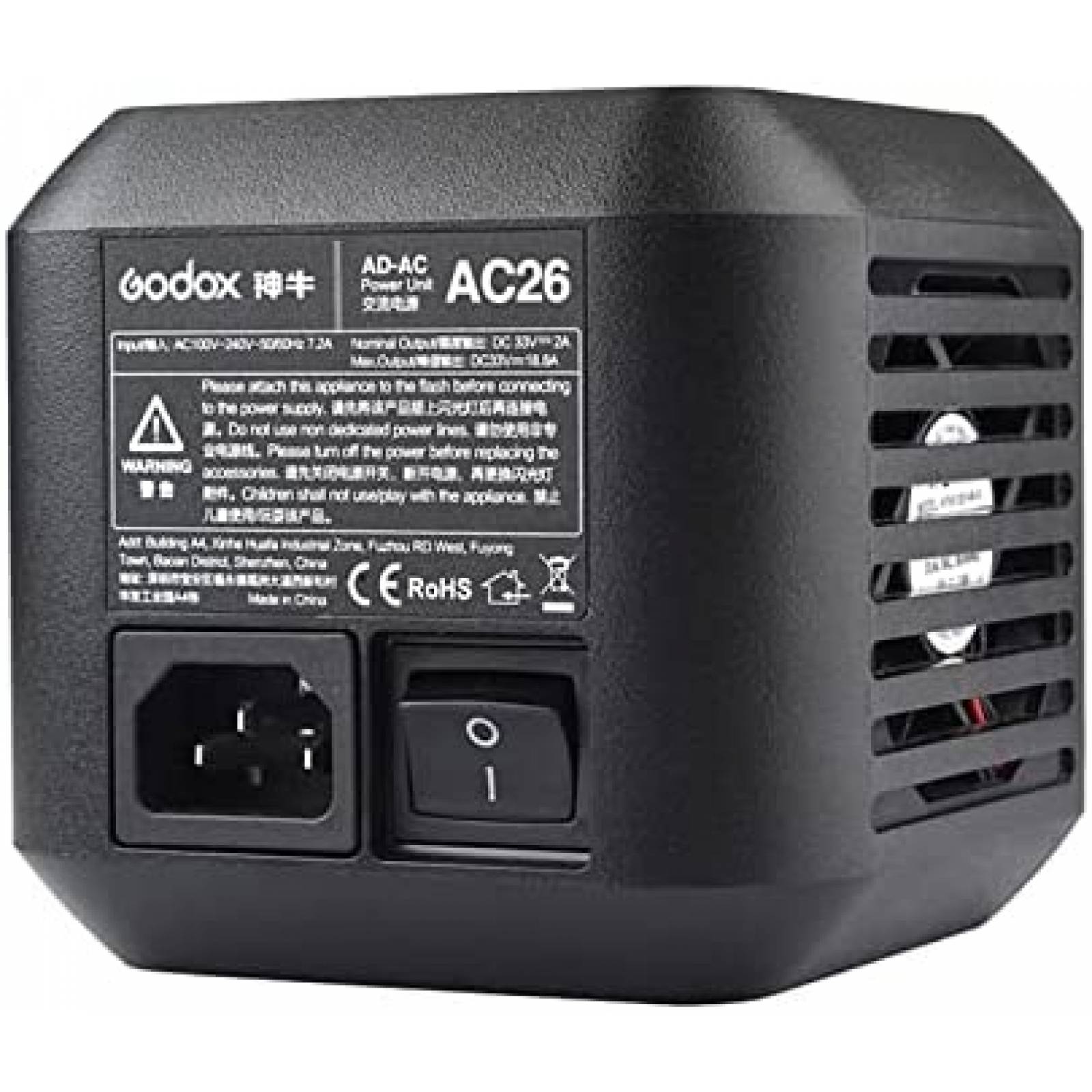 Adaptador de Corriente Godox AC-26 p/Godox AD600Pro -Negro