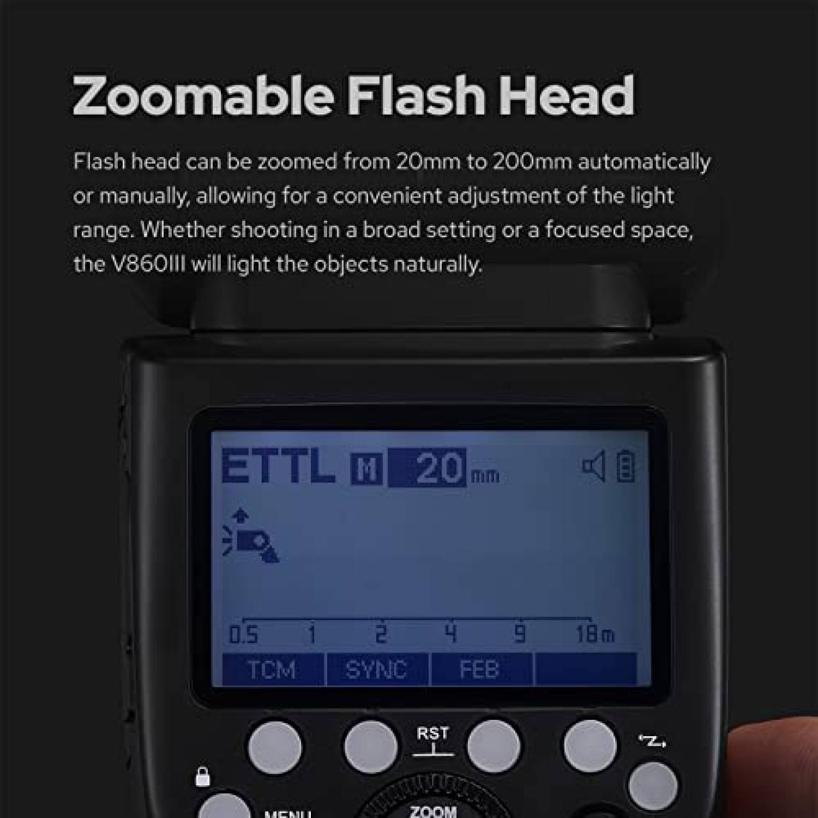 Flash para Camara Godox camara Canon LED de 10 niveles -Neg