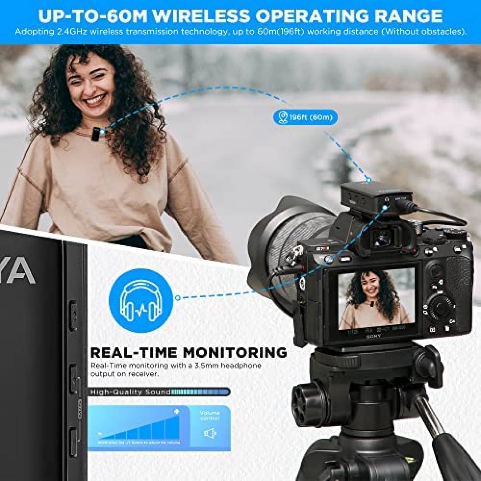 Sistema de Microfonos BOYA BY-WMic5-M1 Profesional 2.4GHz