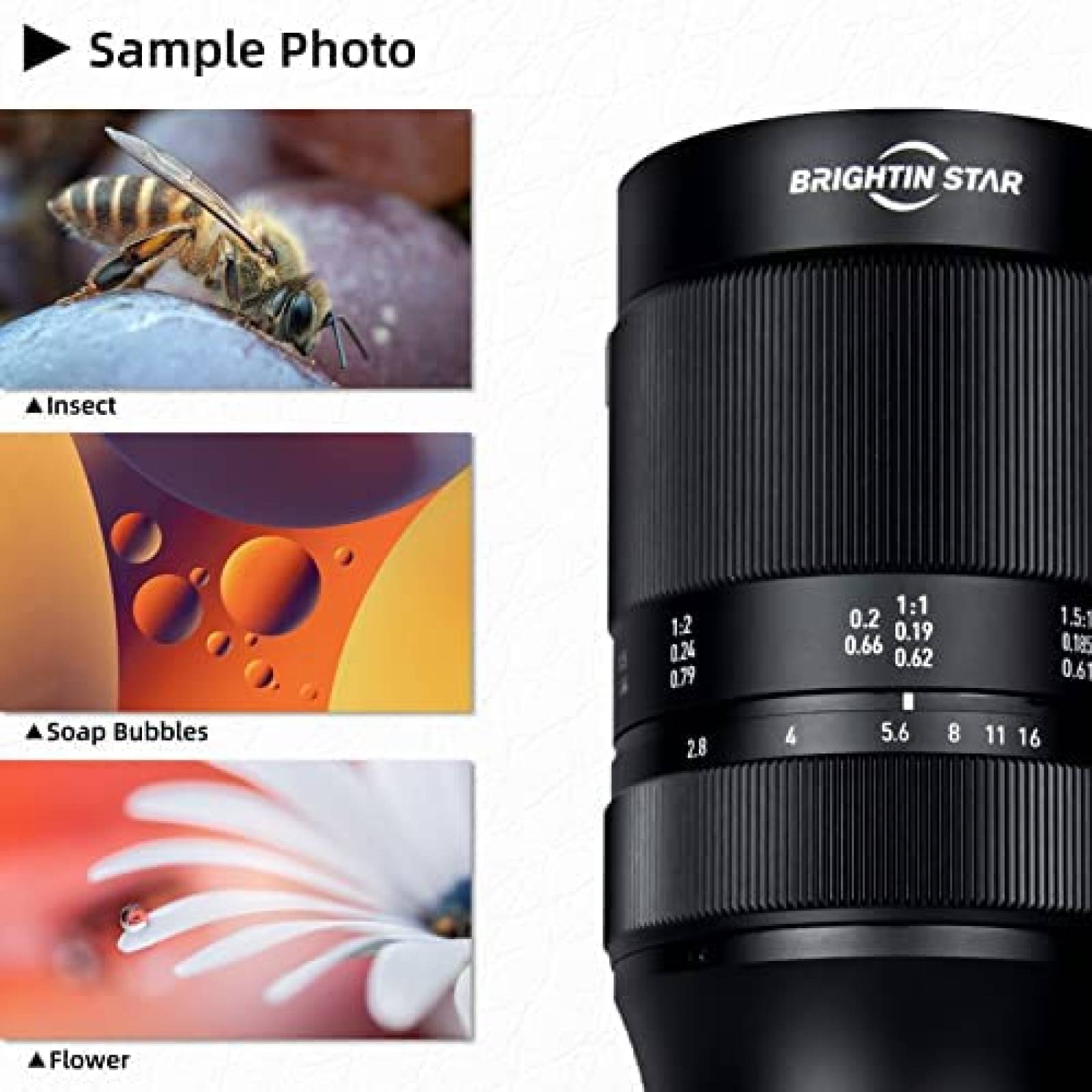 Lente para Camara Brightin Star 60mm F2.8 2x Zoom -Negro