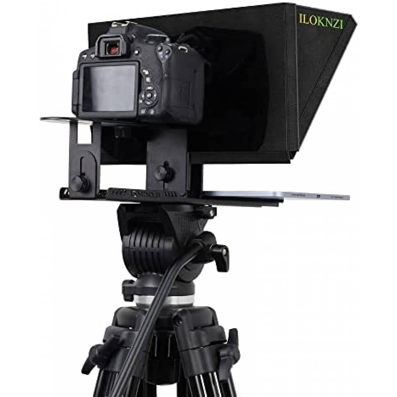 Teleprompter ILOKNZI 12" con Vidrio Optico Templado -Negro
