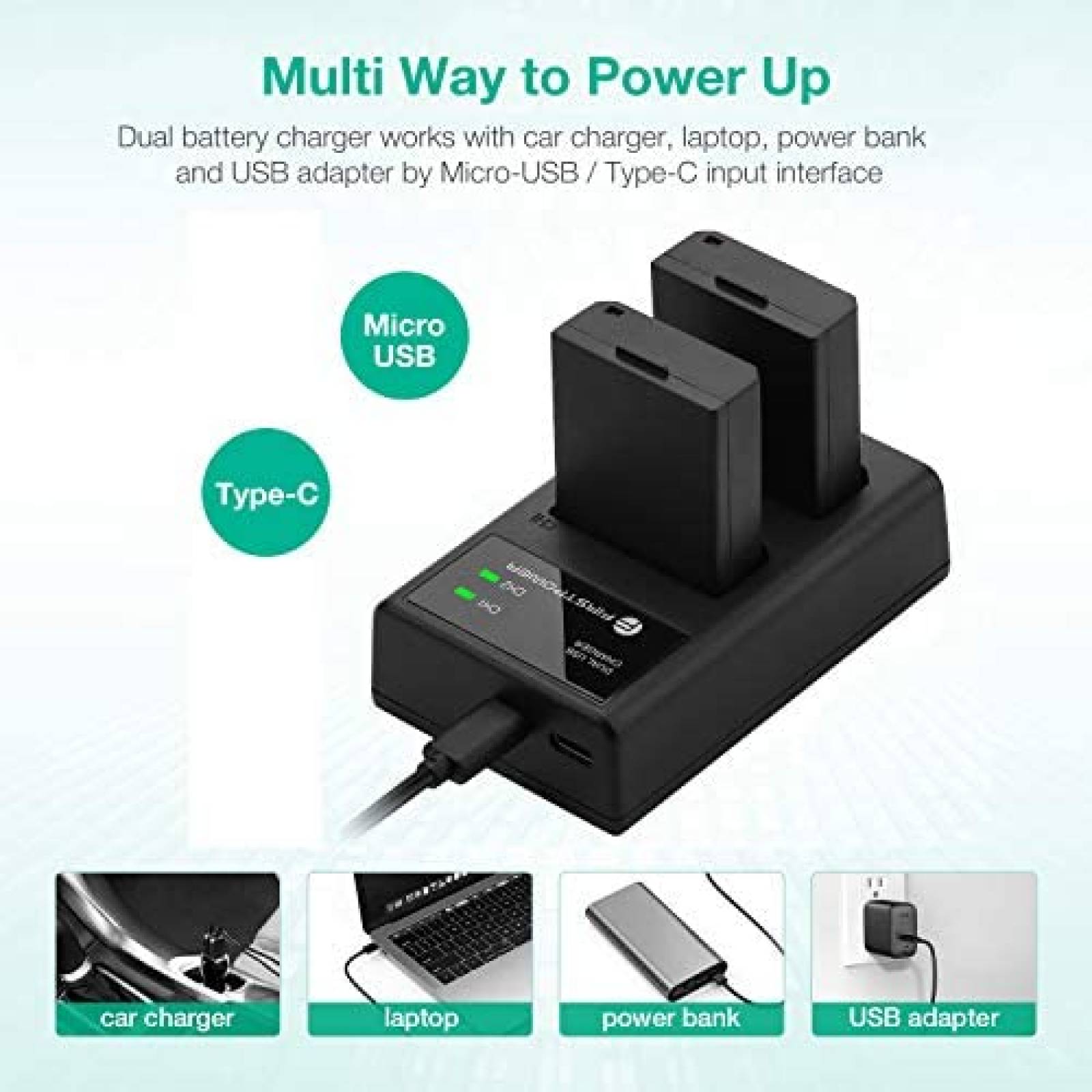 Bateria LP-E10 y Cargador FirstPower USB 2 Piezas -Negro