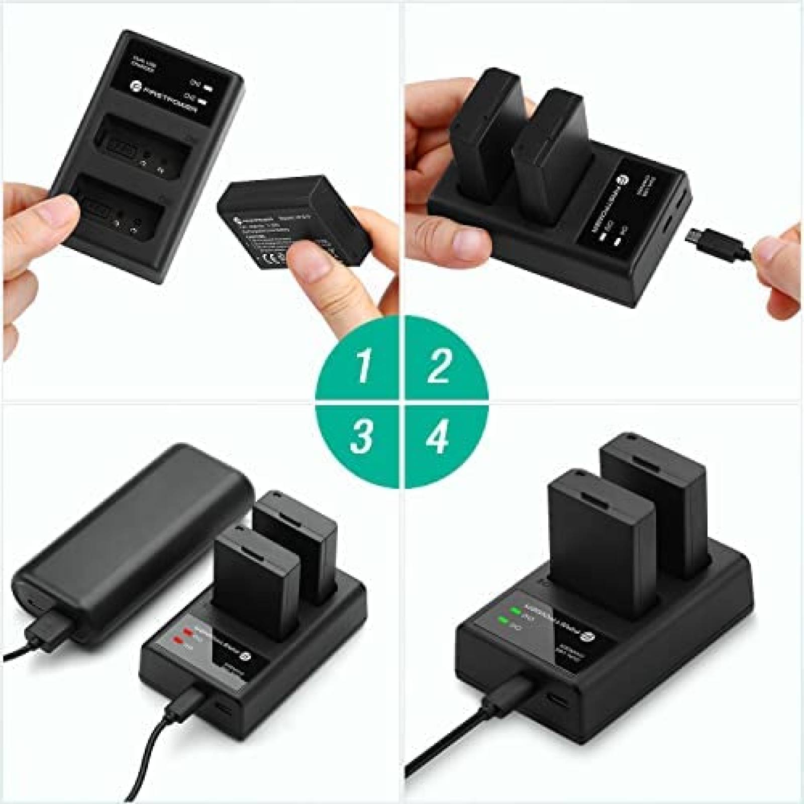 Bateria LP-E10 y Cargador FirstPower USB 2 Piezas -Negro