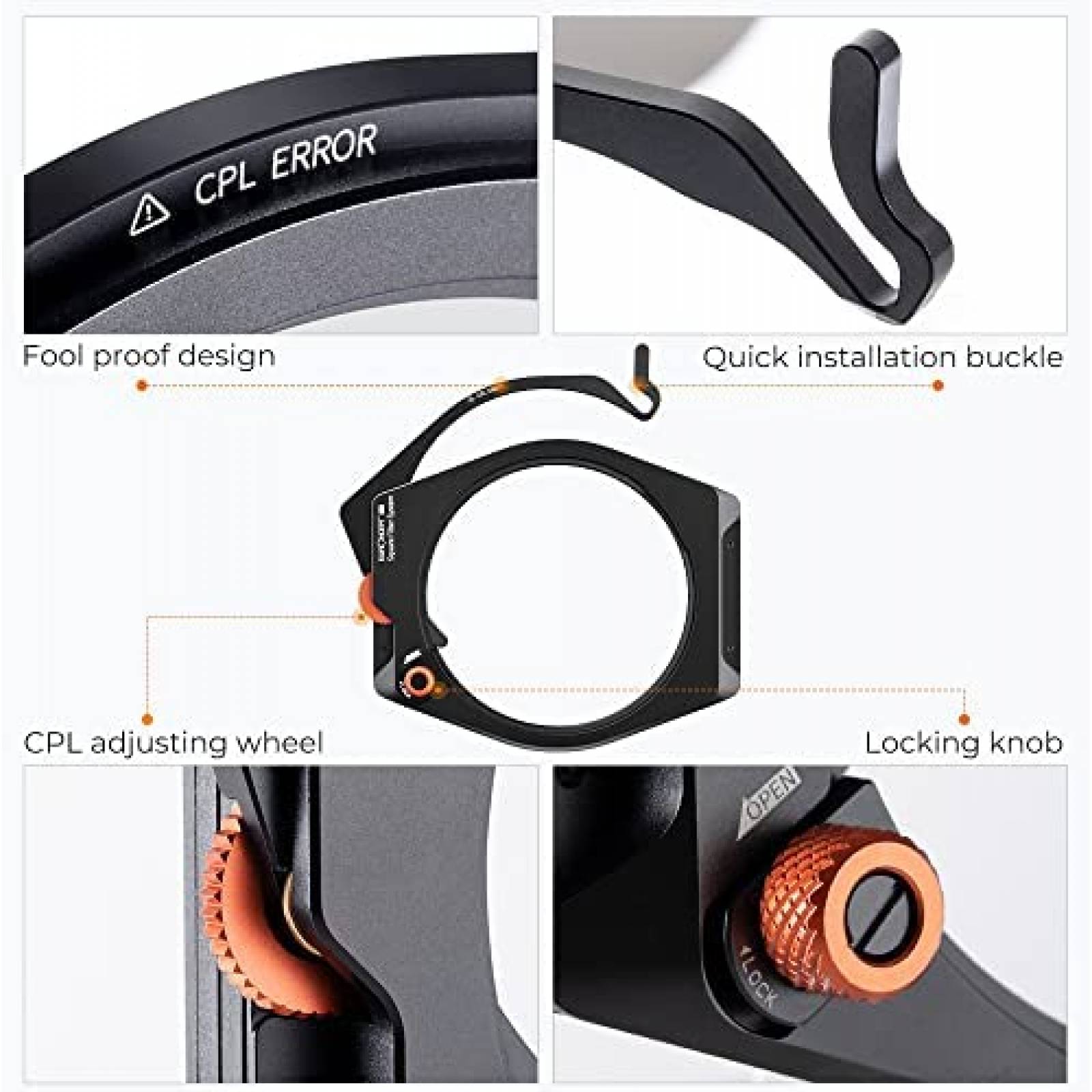 Set de Filtros K&F Concept X-Pro 95mm con Accesorios -Negro