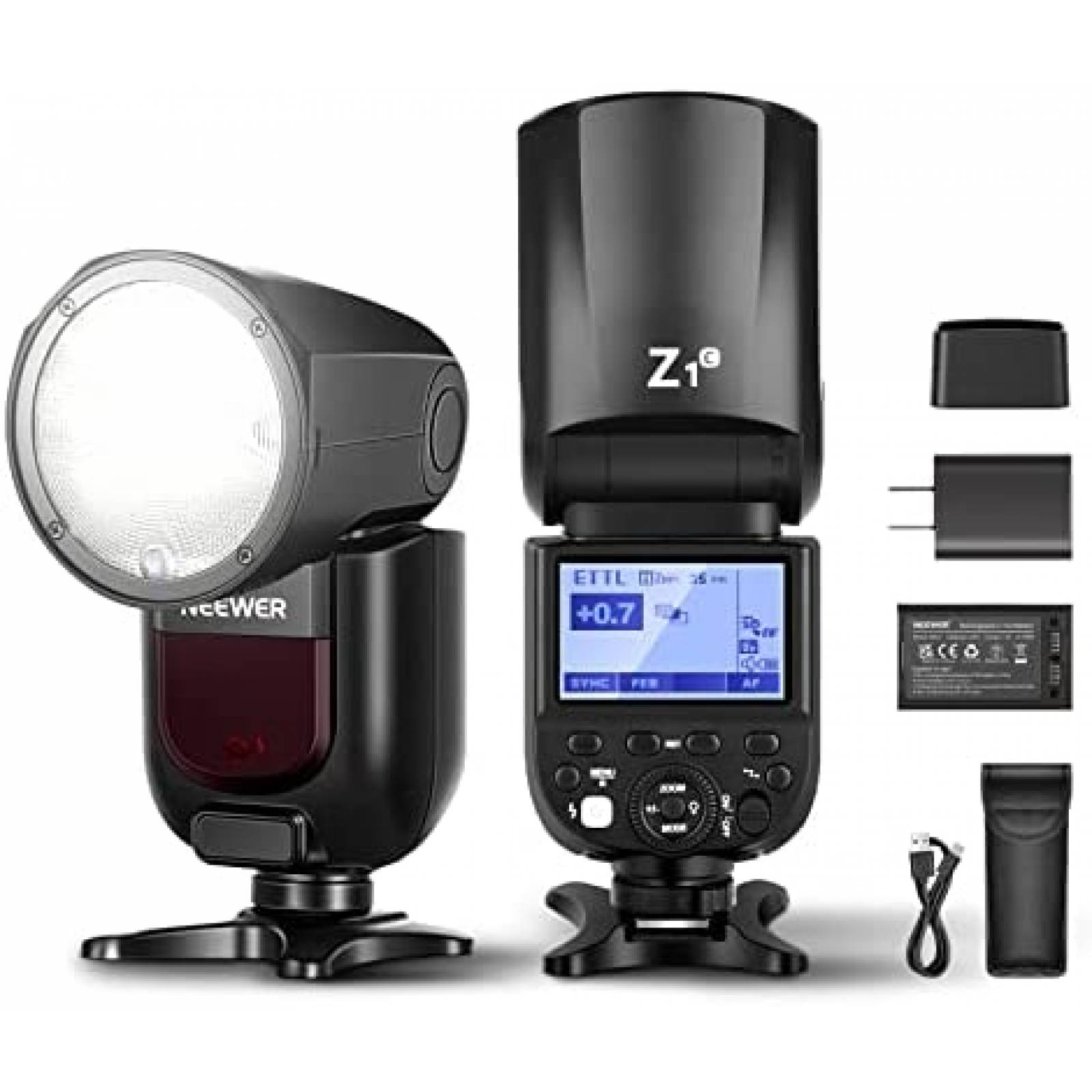 Flash para Camara Neewer Z1-C TTL + accesorios -Negro