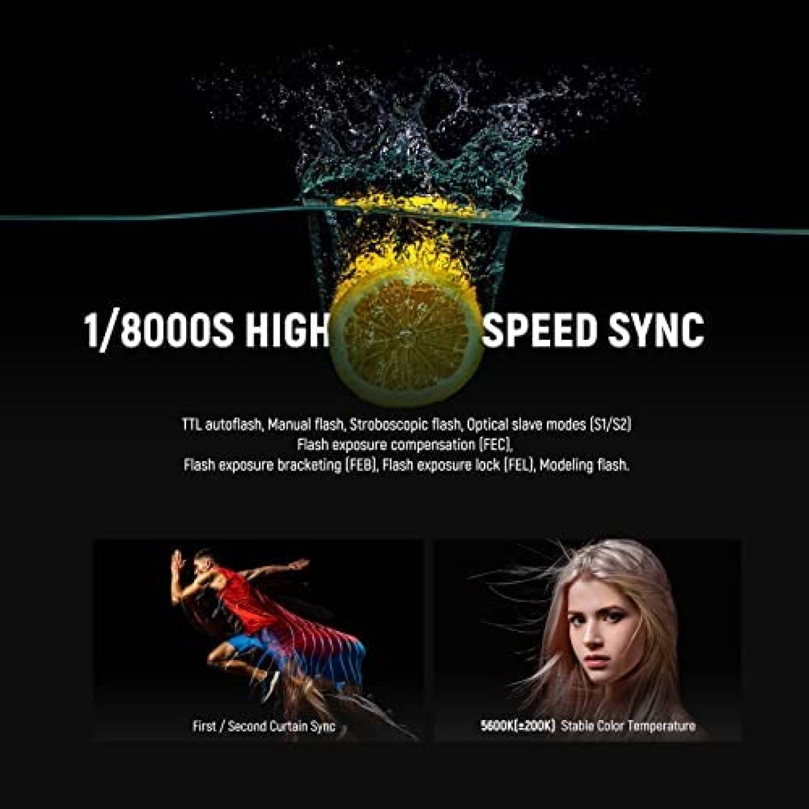 Flash para Camara Neewer Z1-C TTL + accesorios -Negro