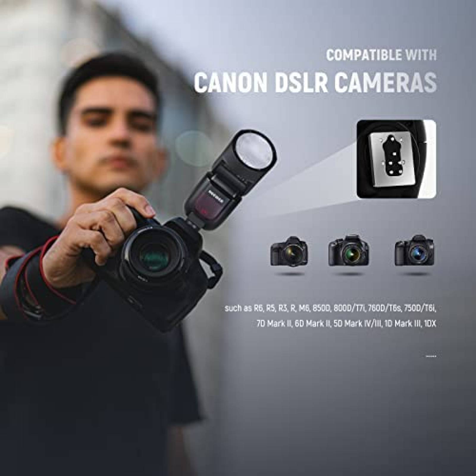 Flash para Camara Neewer Z1-C TTL + accesorios -Negro