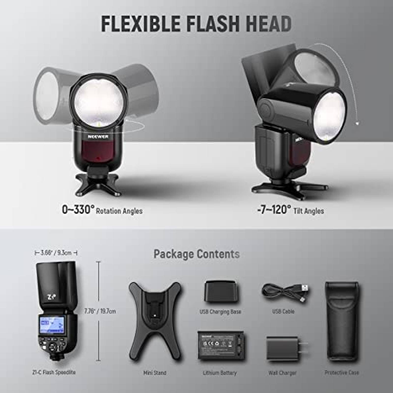 Flash para Camara Neewer Z1-C TTL + accesorios -Negro