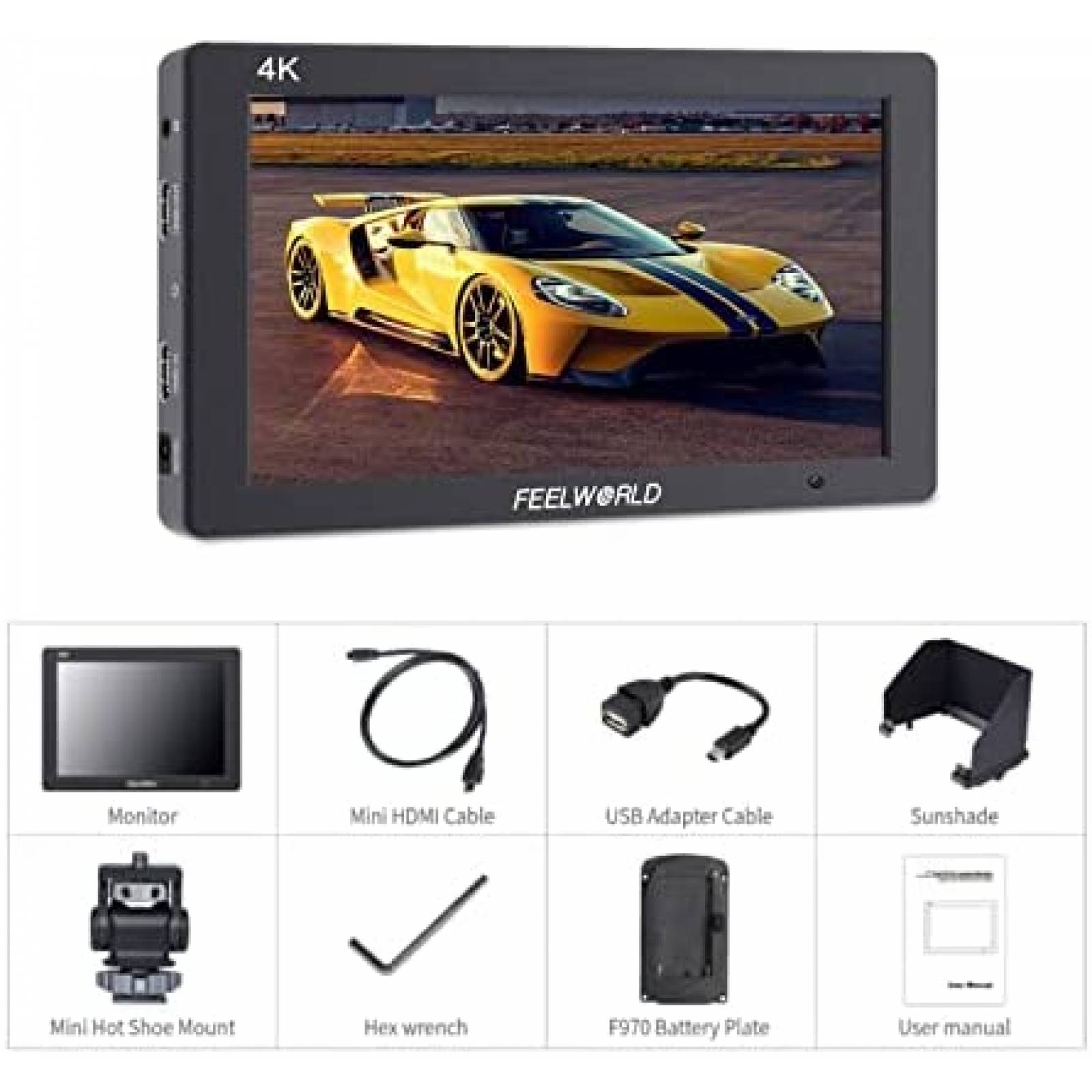 Monitor De Camara FEELWORLD T7 Plus 7" 3D Lut HDMI 4K -Negro