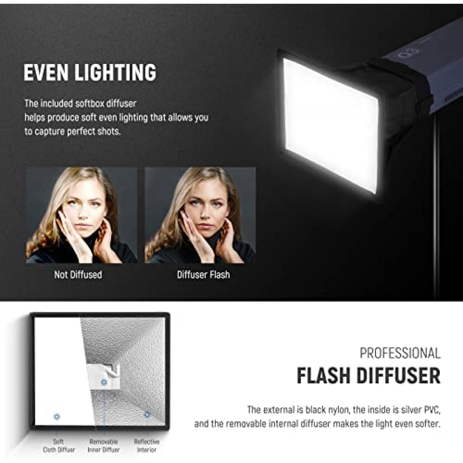 Luz de Flash Neewer Q3 Portatil Ligera 3200mAh ISO100 -Gris