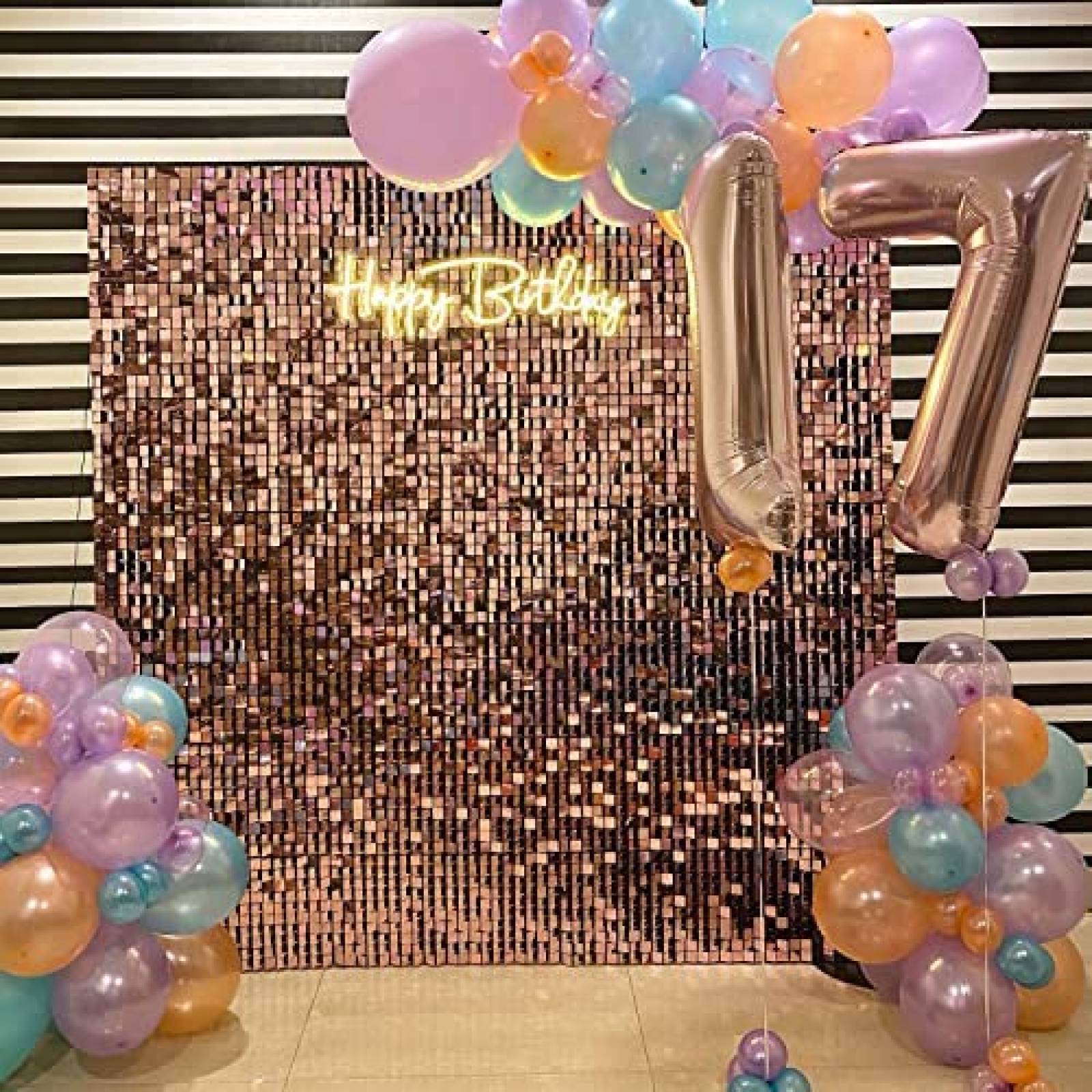 Fondo Decorativo ZUOVAOV Para Cumpleaños 24Pz 12x12" -Rosa