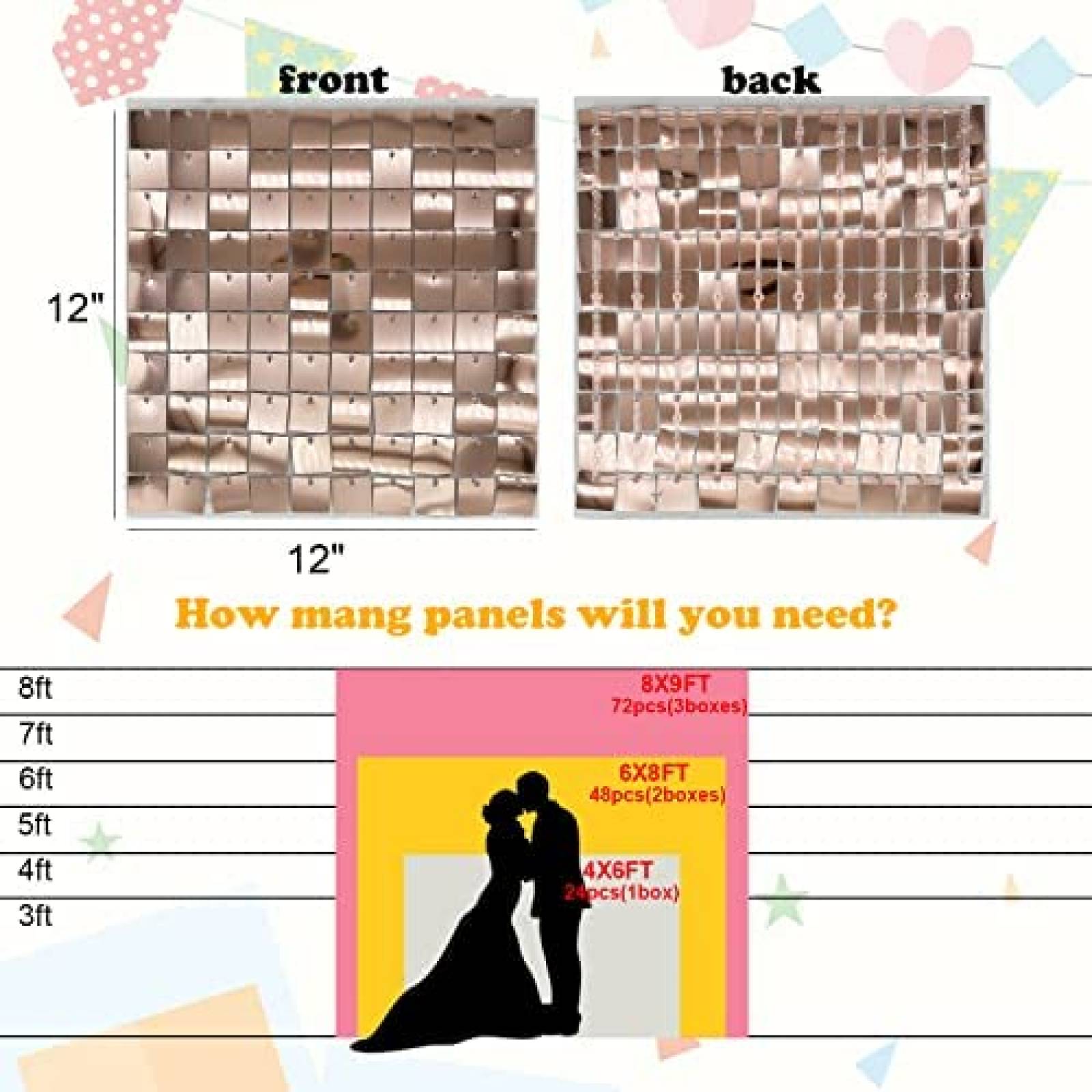 Fondo Decorativo ZUOVAOV Para Cumpleaños 24Pz 12x12" -Rosa