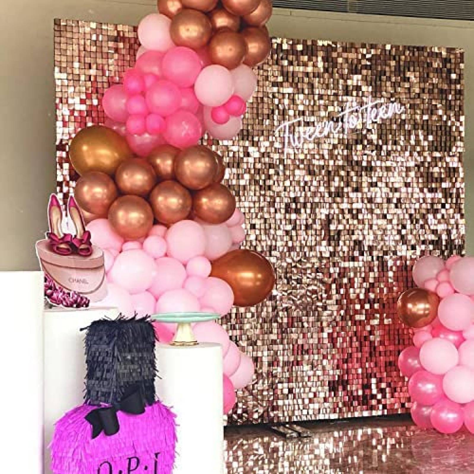 Fondo Decorativo ZUOVAOV Para Cumpleaños 24Pz 12x12" -Rosa