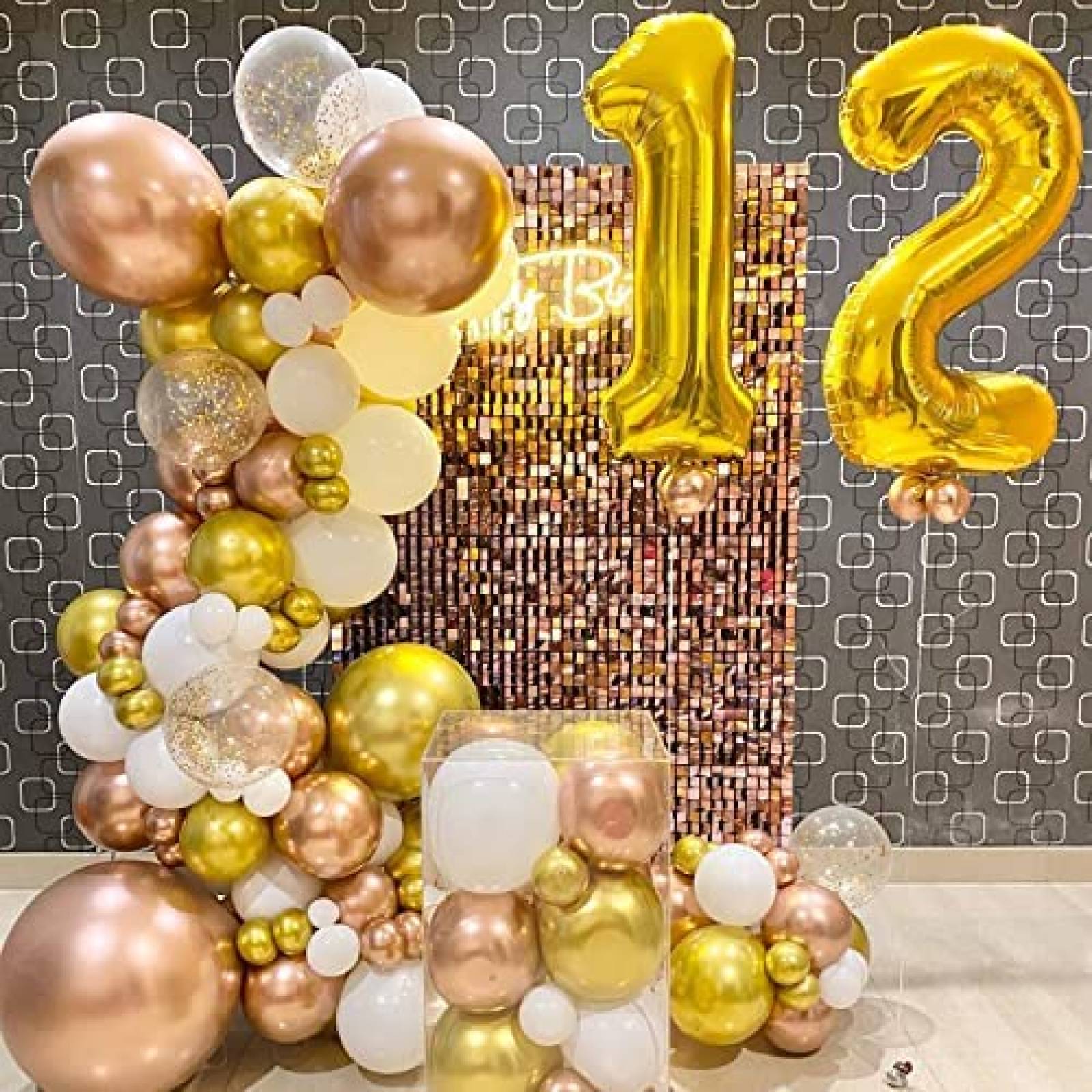 Fondo Decorativo ZUOVAOV Para Cumpleaños 24Pz 12x12" -Rosa