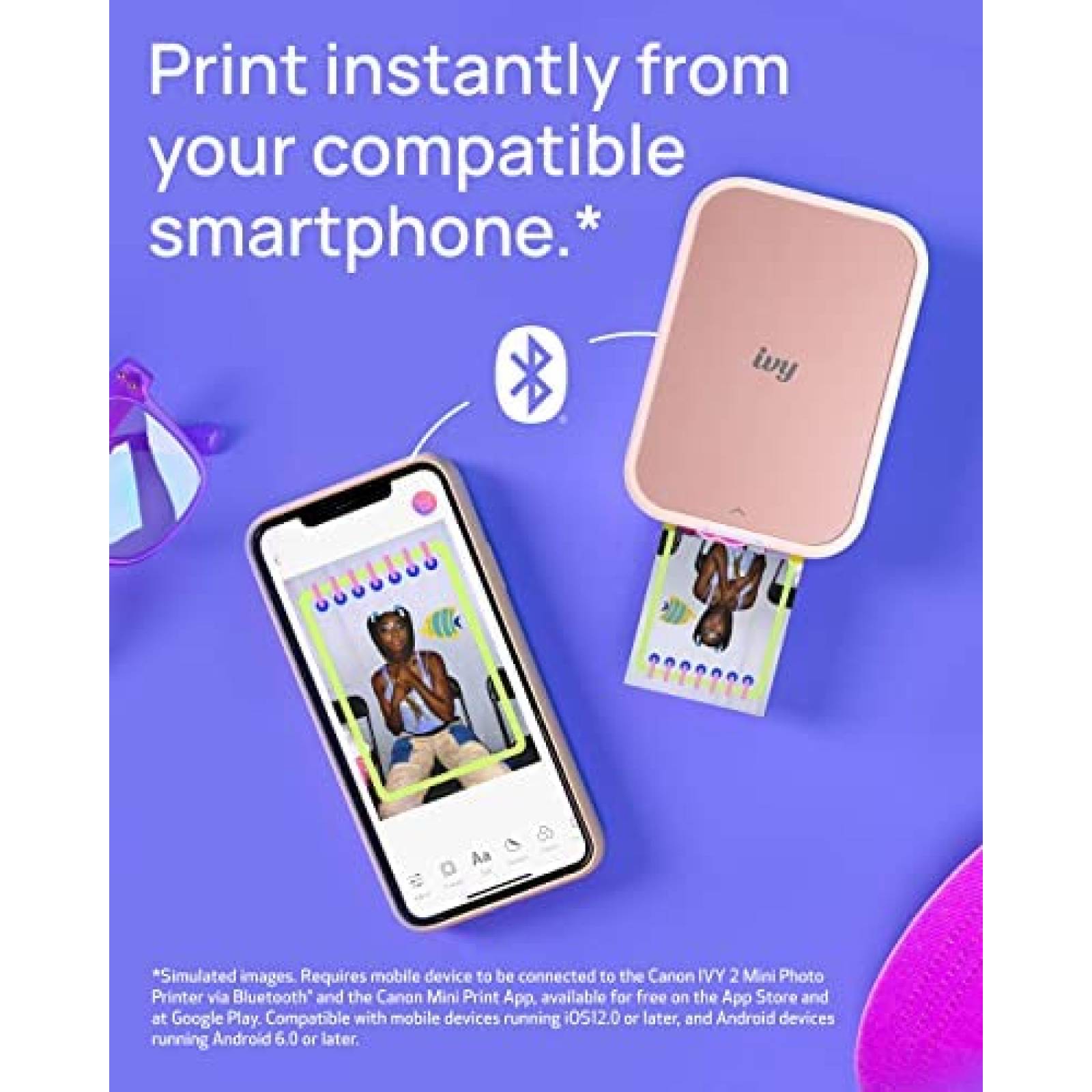 Impresora Fotografica Canon Ivy 2 Smartphone Bluetooth -Rosa