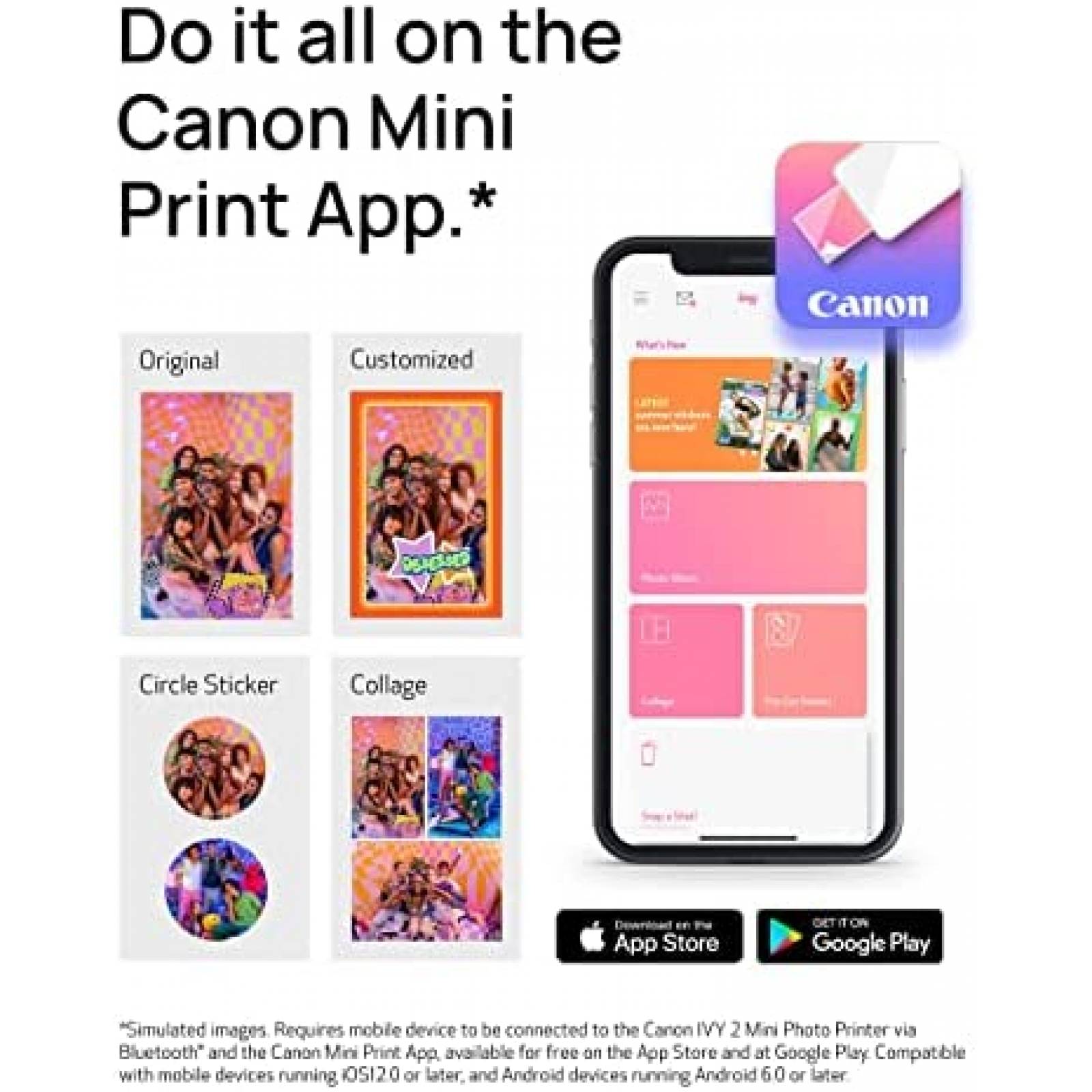Impresora Fotografica Canon Ivy 2 Smartphone Bluetooth -Rosa
