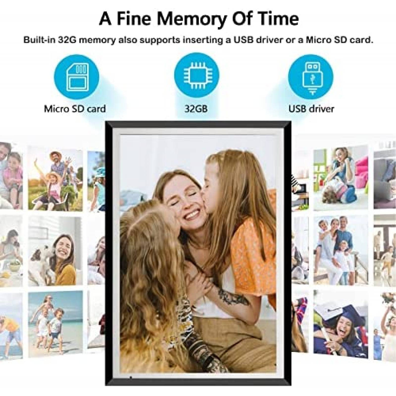 Portaretrato Digital YENOCK FHD Wifi Smart 32GB Negro