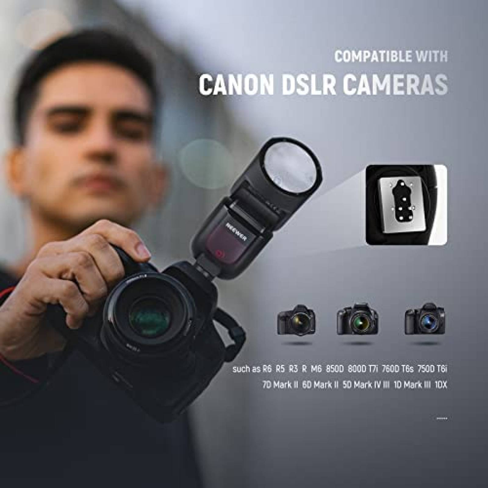 Flash para Camara Neewer Z1-C TTL 76W 1/8000s -Negro