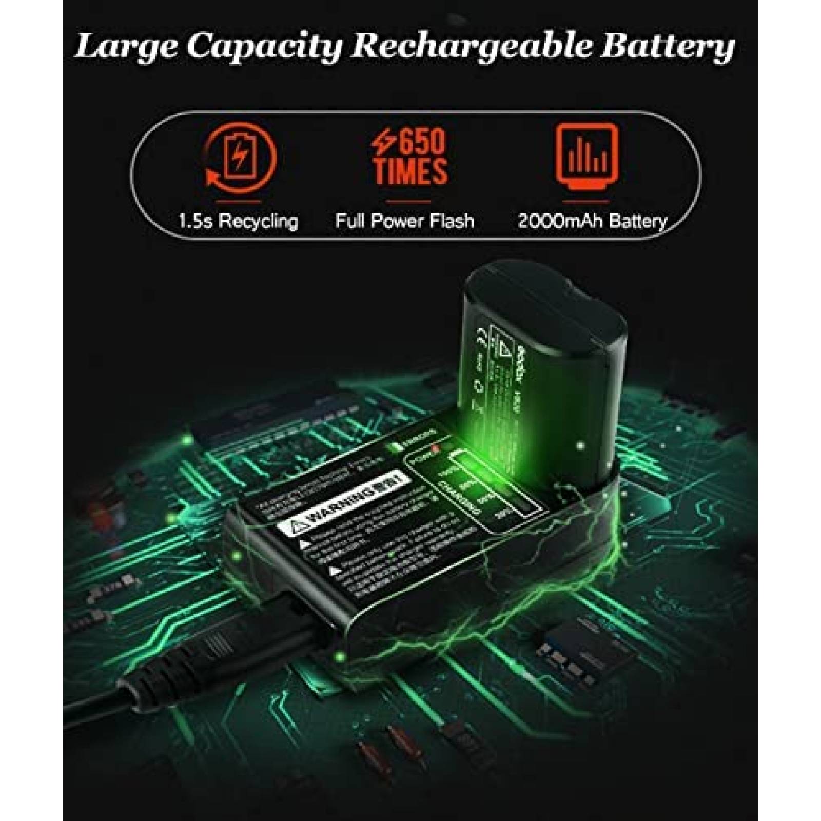 Flash para Camara Godox V860II-N 11.1V 2000mAh -Negro