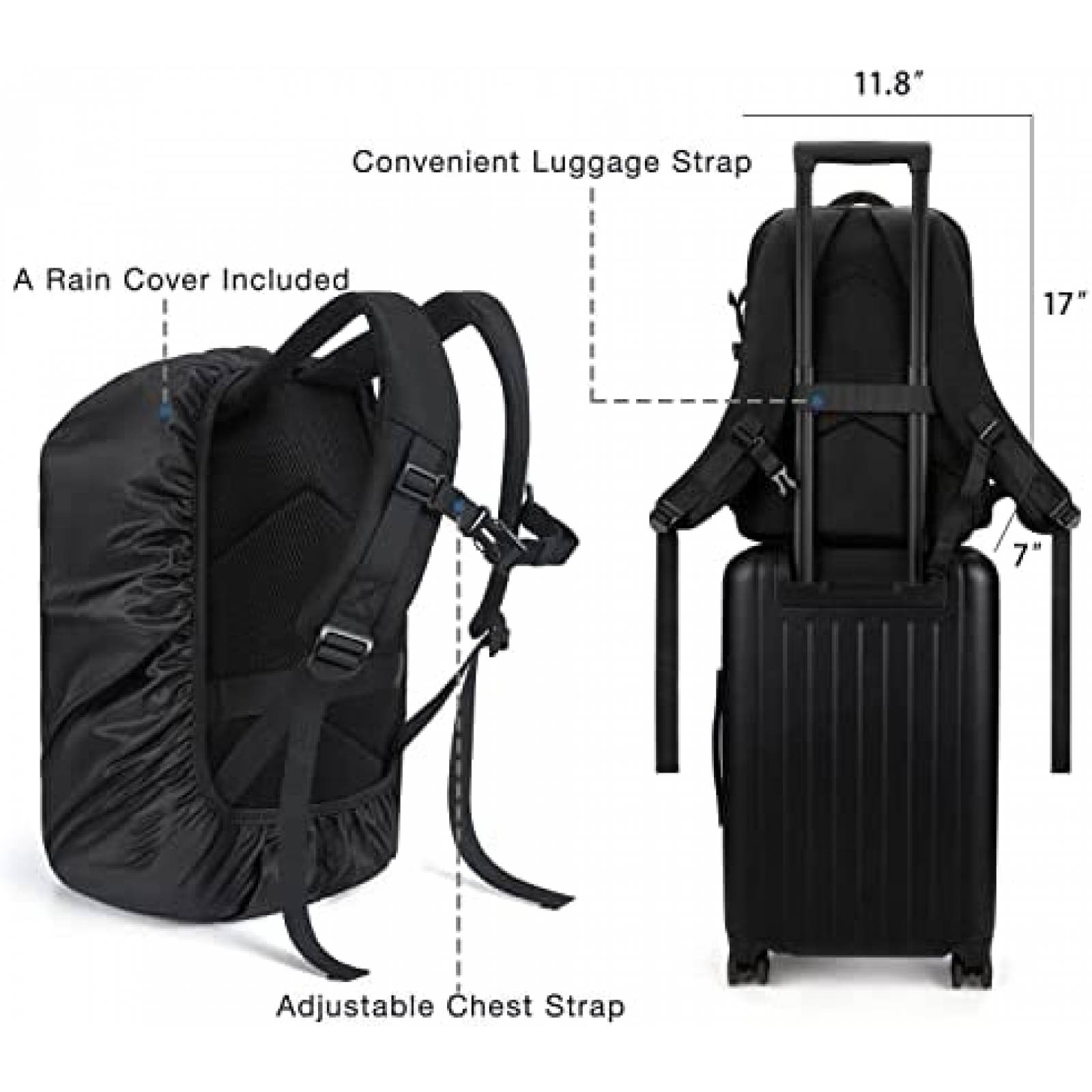 Mochila BAGSMART para camara/Espacio para laptop 15.6" Negro