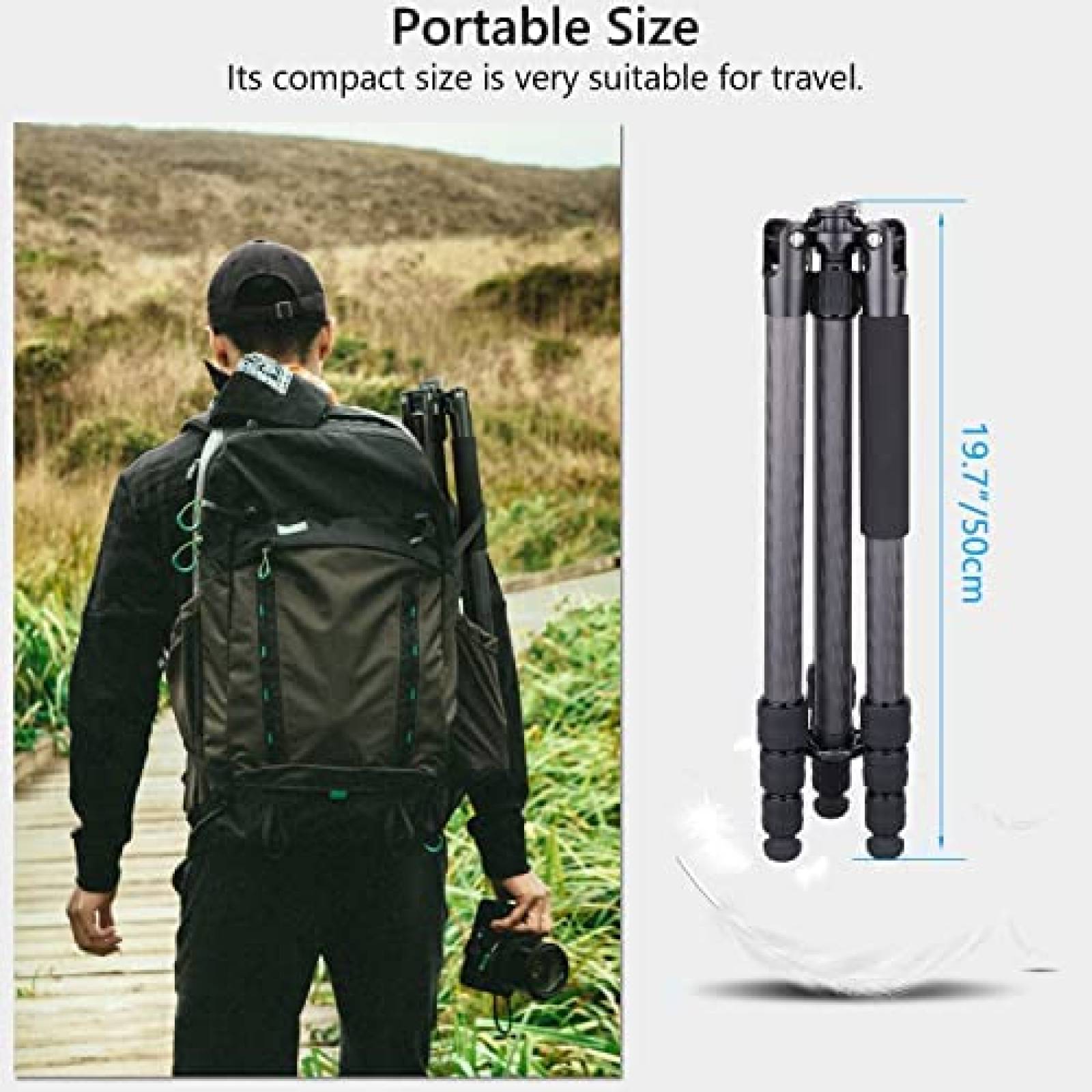 Tripie Completo Artcise de 69.7'' para DSLR -Negro