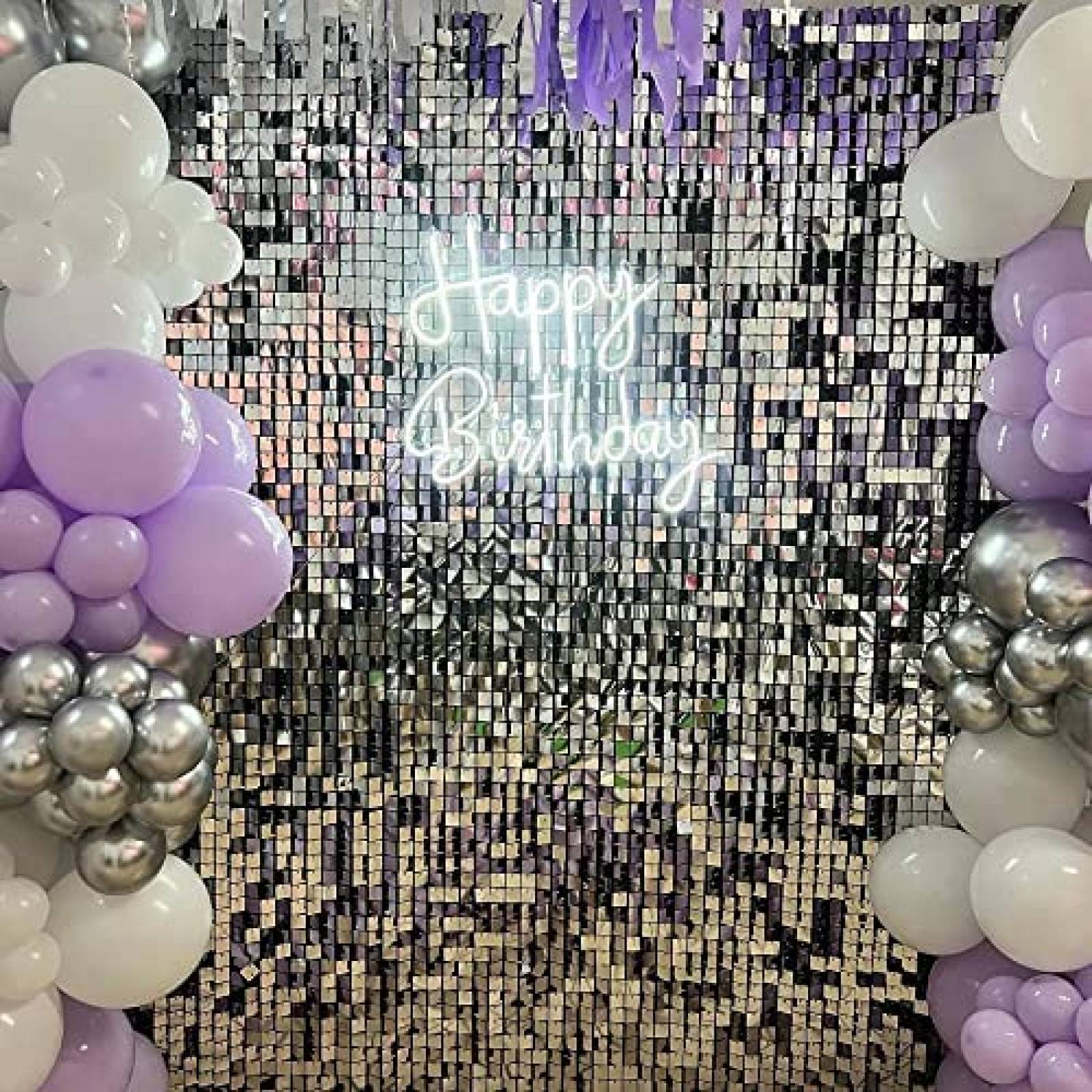 Fondo Decorativo COKAOBE Para Fiestas 24Pz 11.8x11.8" -Plata