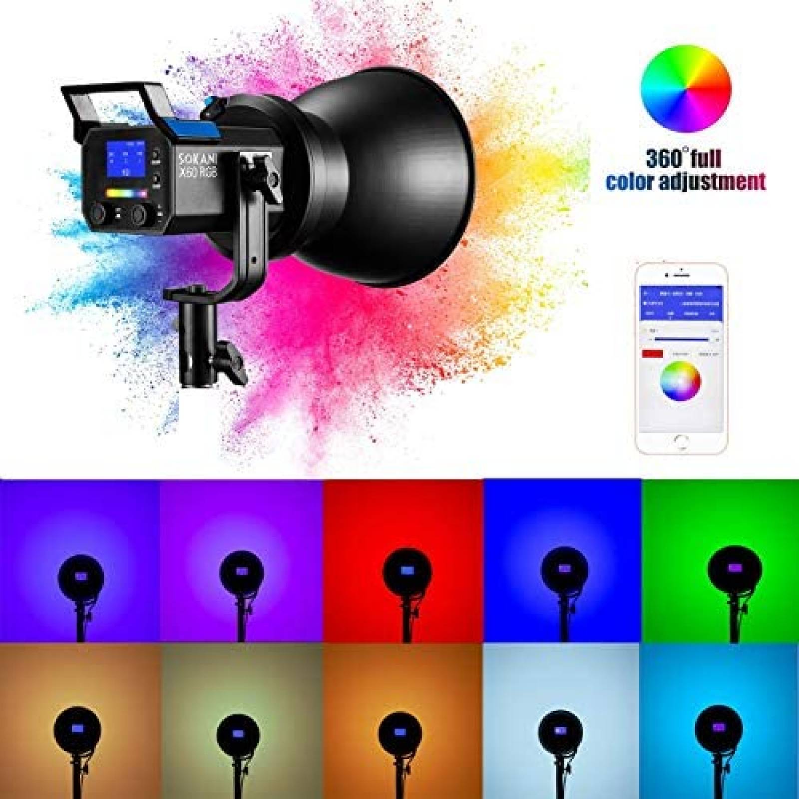 Luz de Video/Fotografia Continua SOKANI LED 80W -Negro