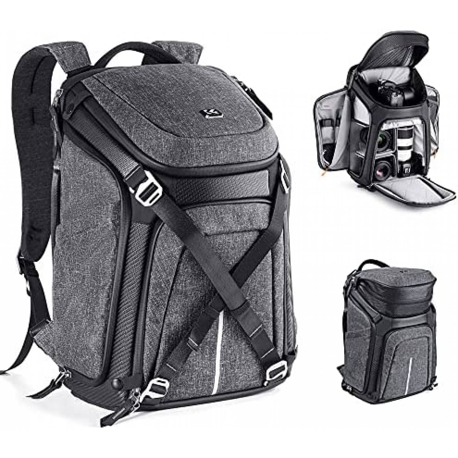 Mochila K&F Concept para Camaras DSLR SLR Laptop 15.6" -Gris