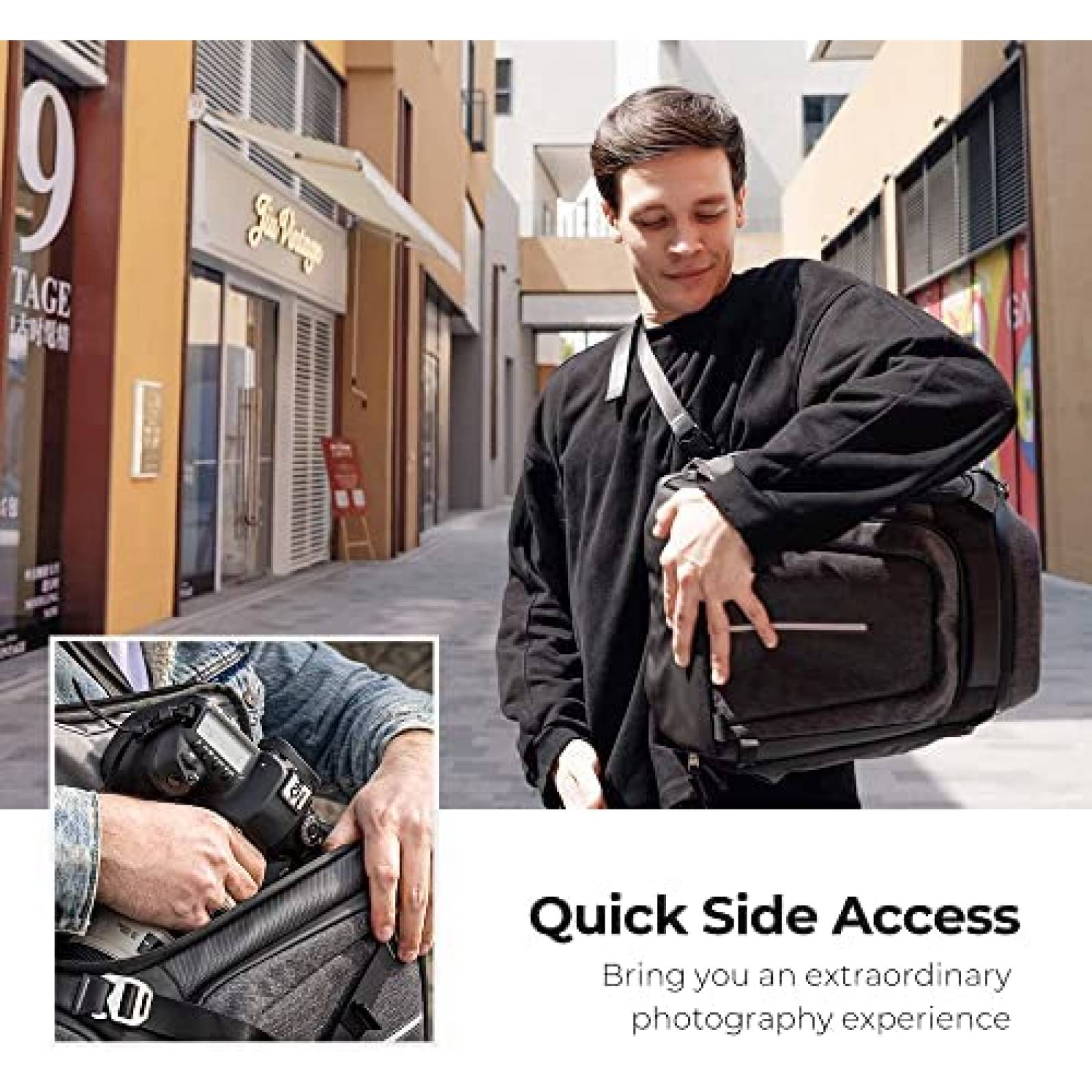 Mochila K&F Concept para Camaras DSLR SLR Laptop 15.6" -Gris