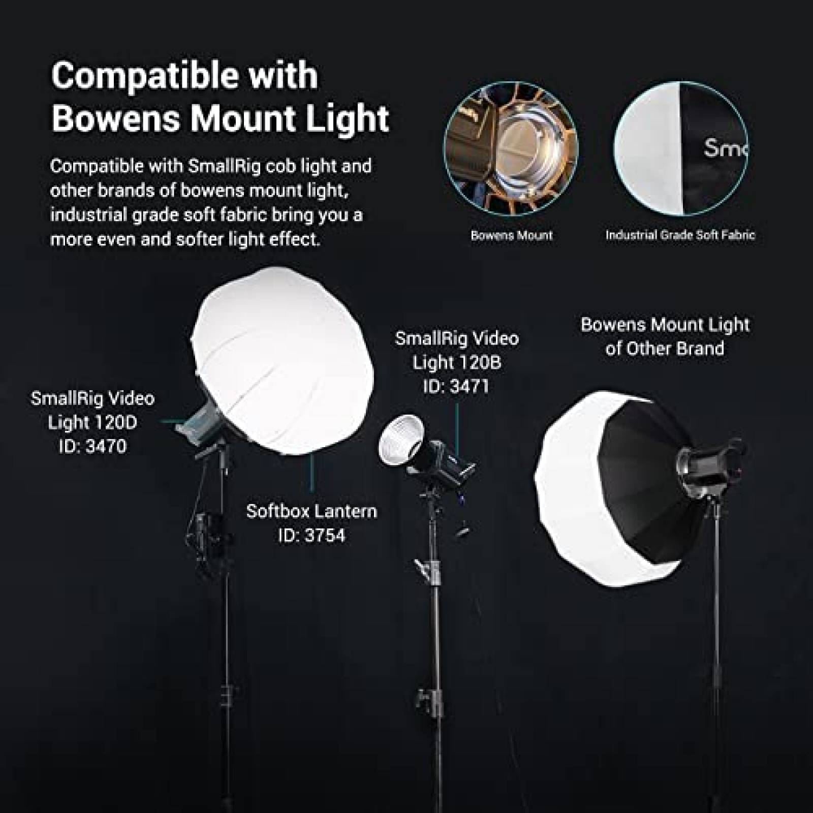 Small Rig R65 Softbox Softbox SmallRig RA-L65 de 26 Pulgadas 120B 120D 220B 220D