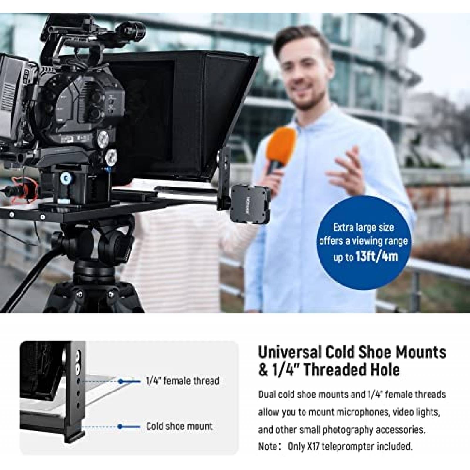 Teleprompter NEEWER X17 Plegable Con Bluetooth 17" -Negro