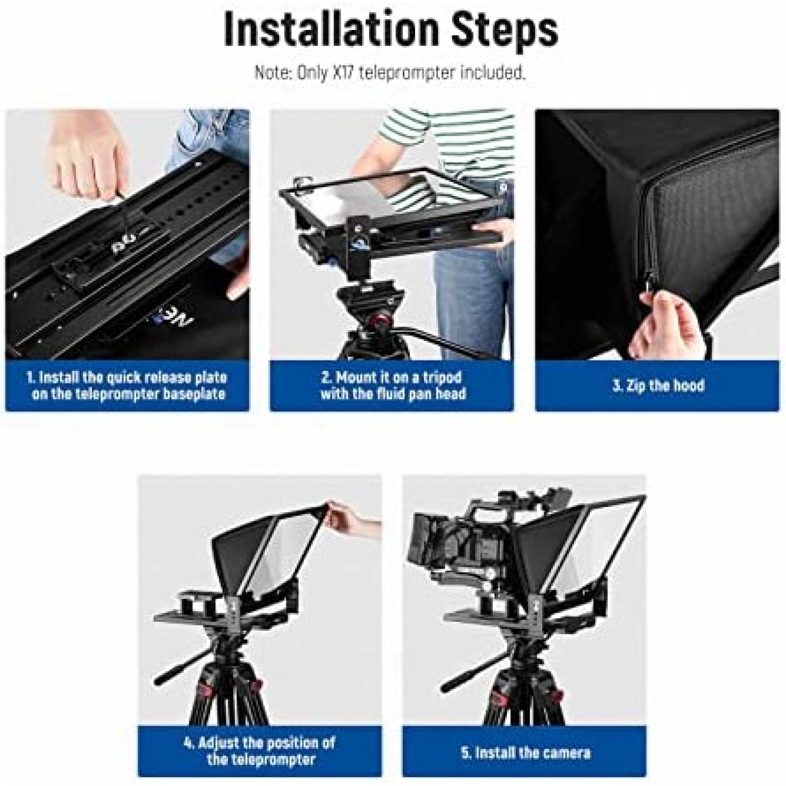 Teleprompter NEEWER X17 Plegable Con Bluetooth 17" -Negro