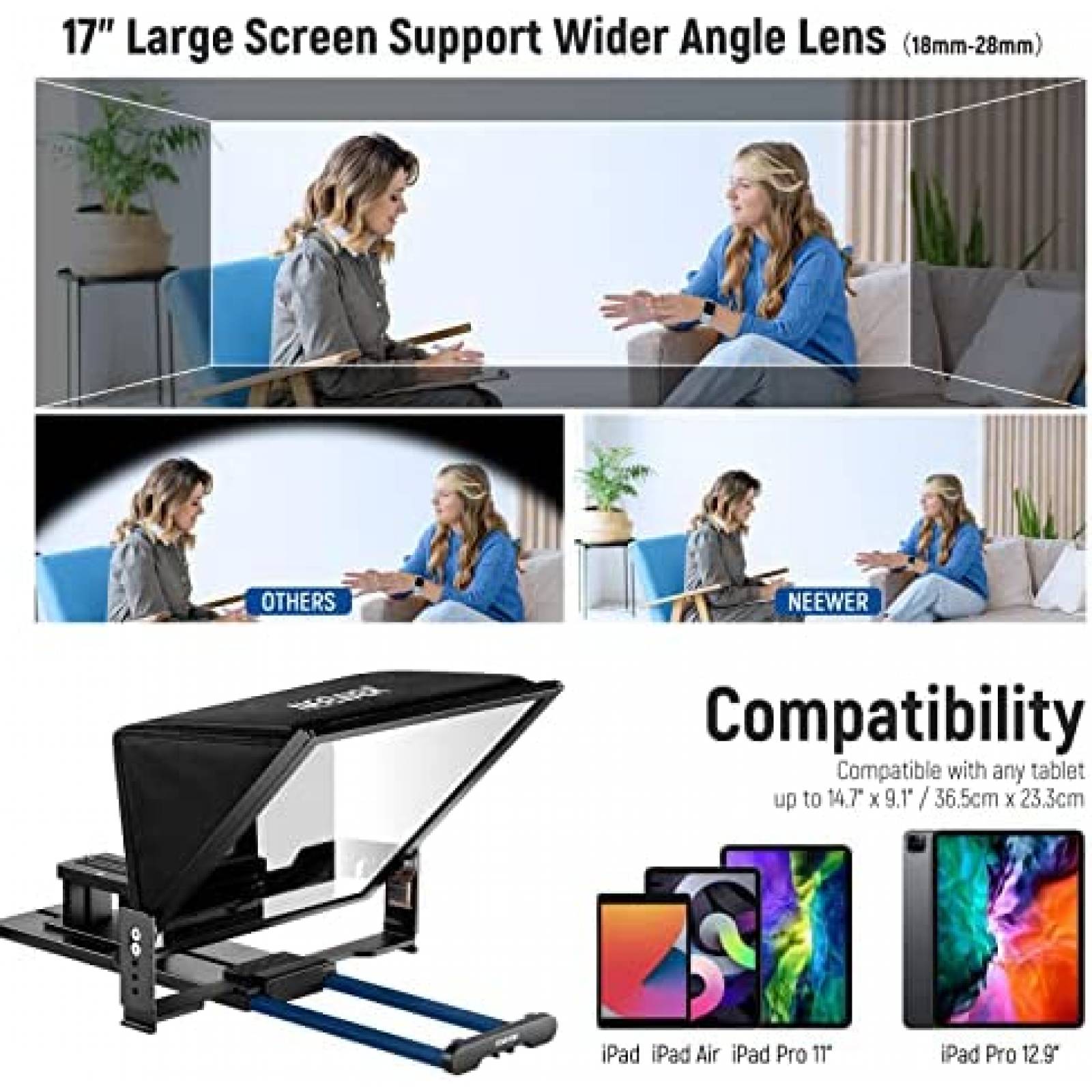 Teleprompter NEEWER X17 Plegable Con Bluetooth 17" -Negro