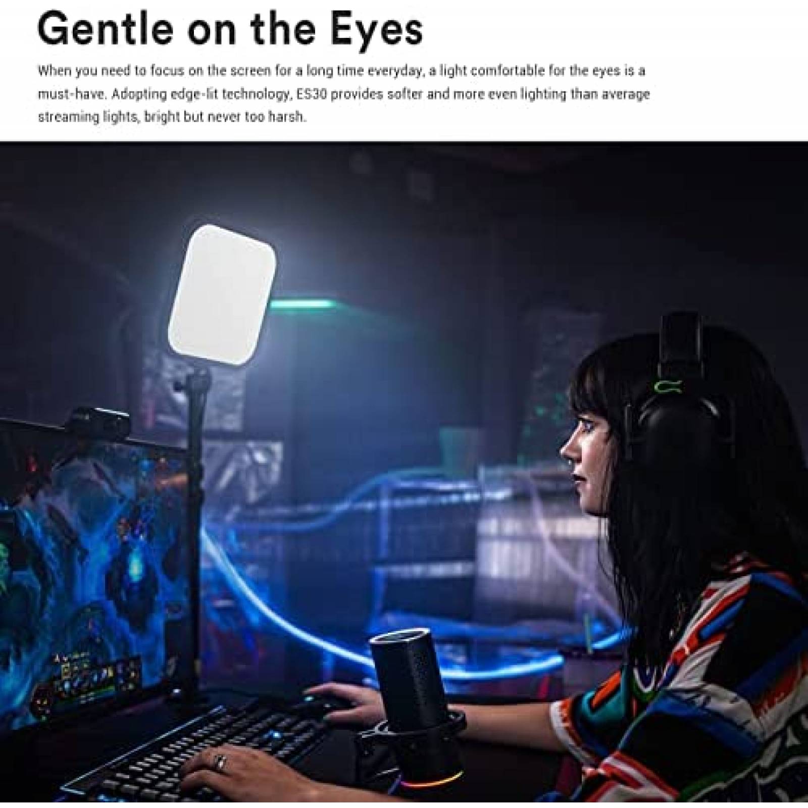 Panel de Luz LED Godox ES30 2800-6500K c/Stand -Negro