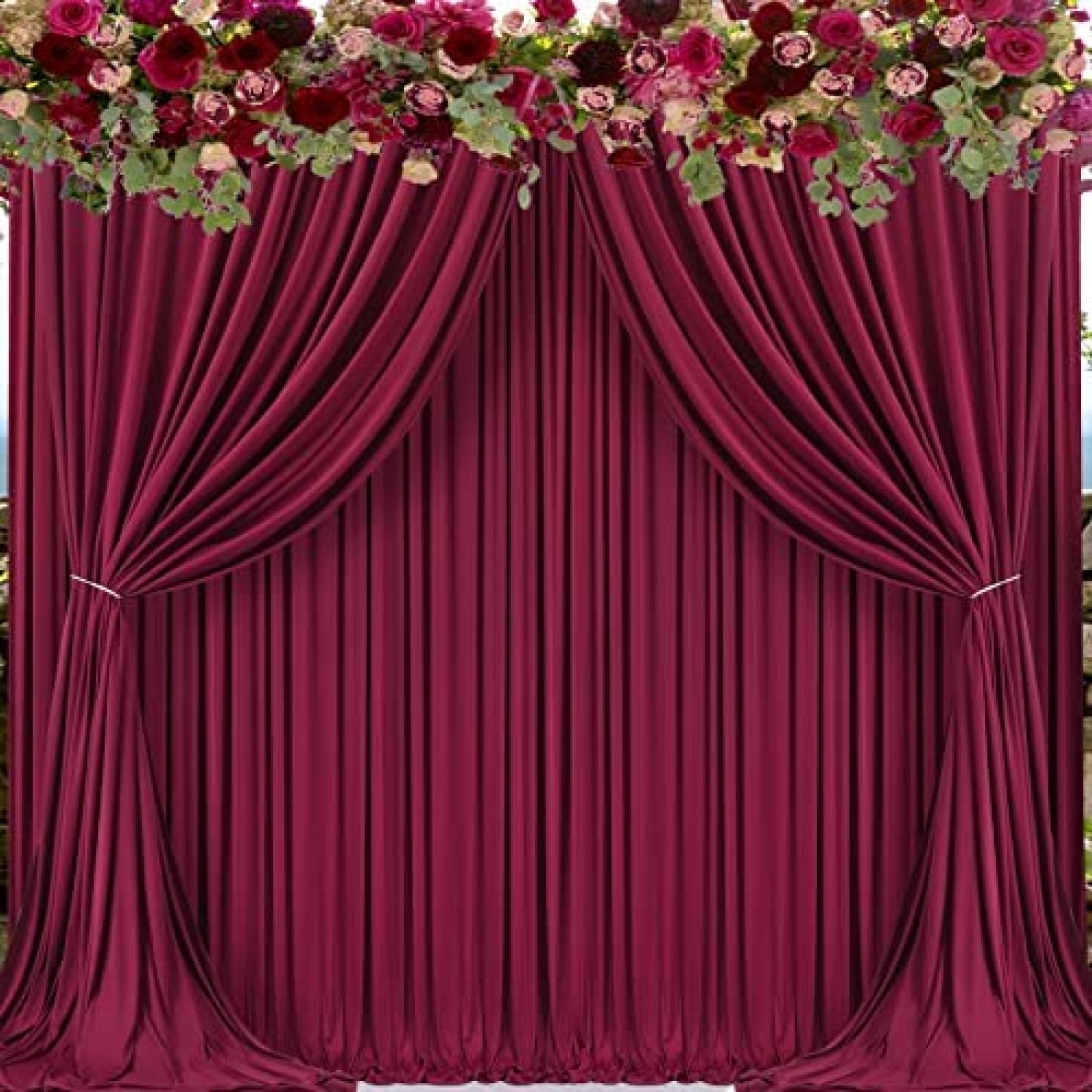 Cortina de Fondo Tao-Ge Para Boda 12 x 3metros -Borgoña