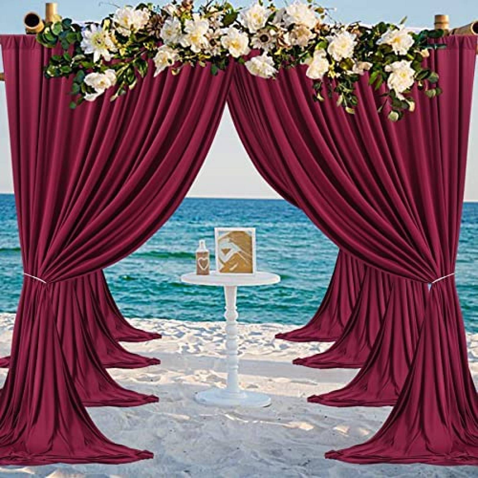 Cortina de Fondo Tao-Ge Para Boda 12 x 3metros -Borgoña