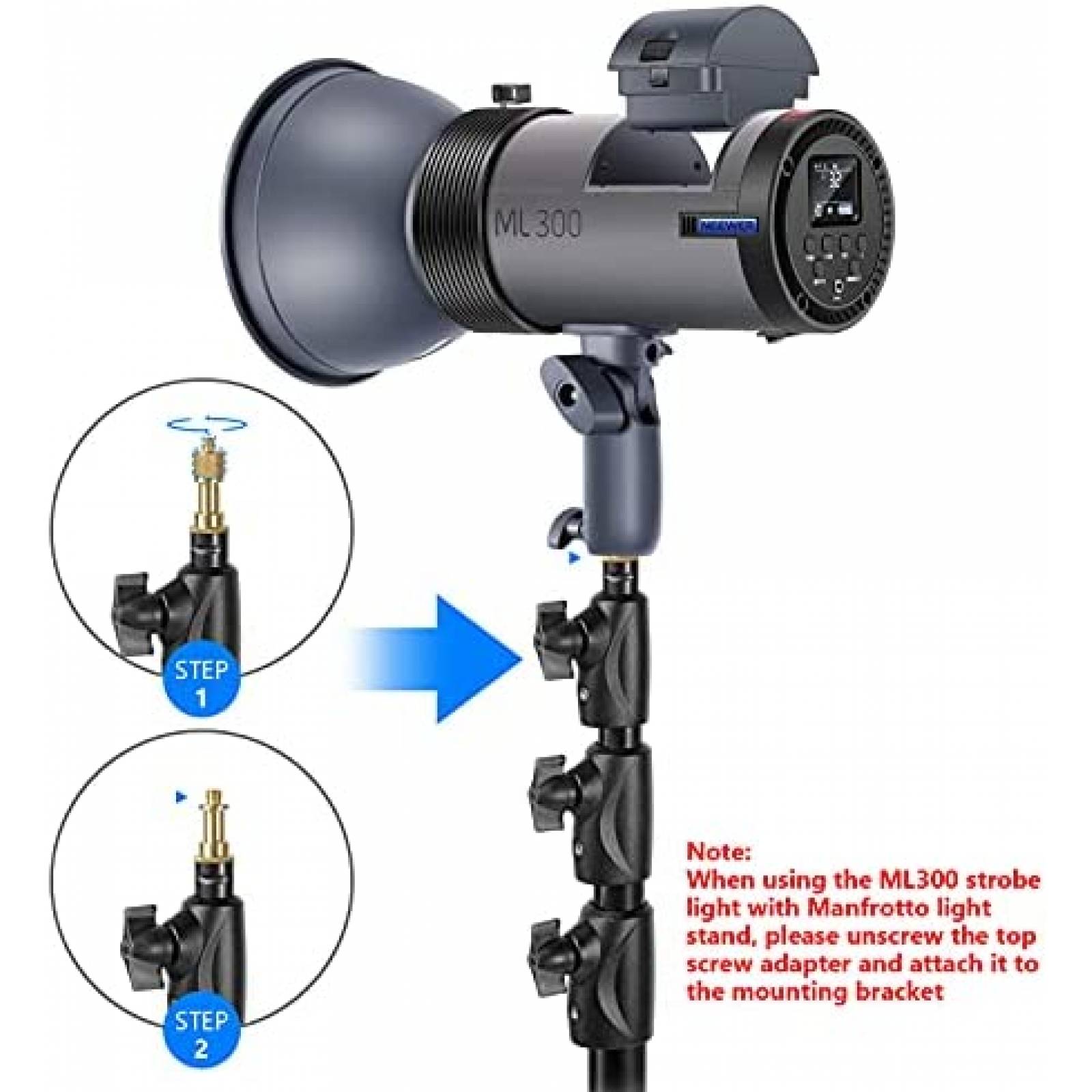 Flash de Estudio Exterior Neewer ML300 Inalambrico 300W