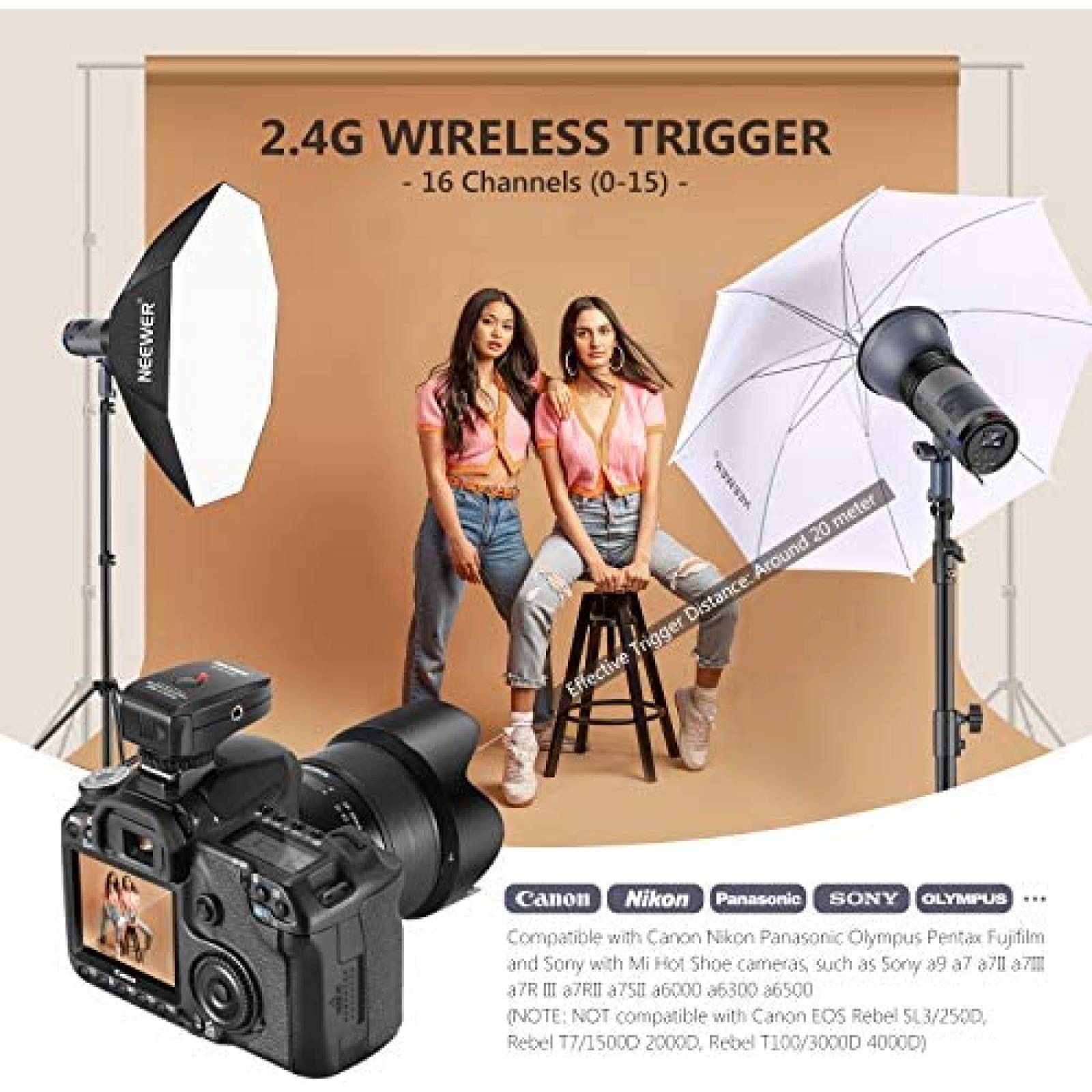 Flash de Estudio Exterior Neewer ML300 Inalambrico 300W