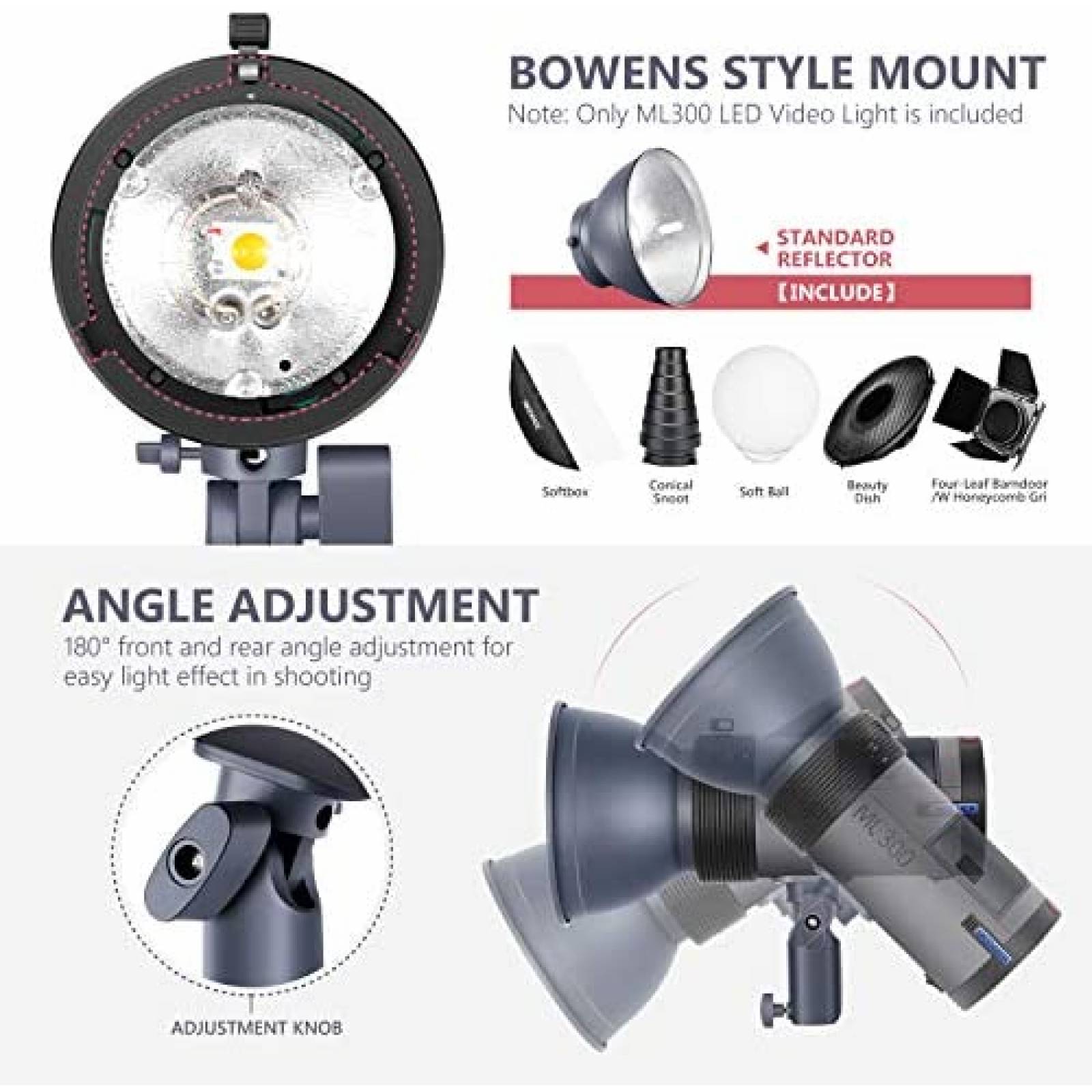 Flash de Estudio Exterior Neewer ML300 Inalambrico 300W