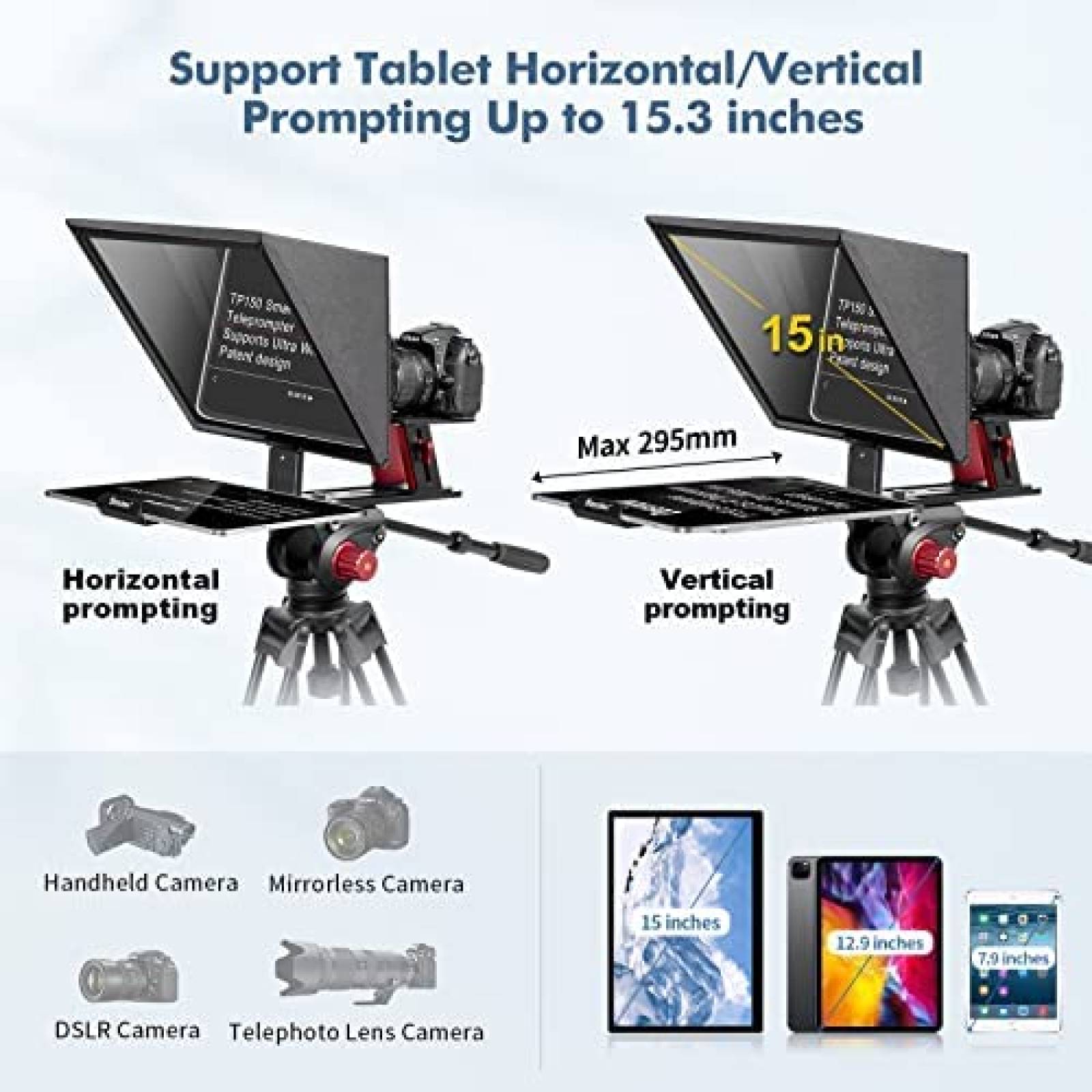 Teleprompter Desview T3-11inch K portatile con vetro a specchio trasparente e telecomando, compatibile con telefono e tablet 44 Teleprompter Desview T3-11inch K portatile con vetro a specchio trasparente e telecomando, compatibile con telefono e tablet 44