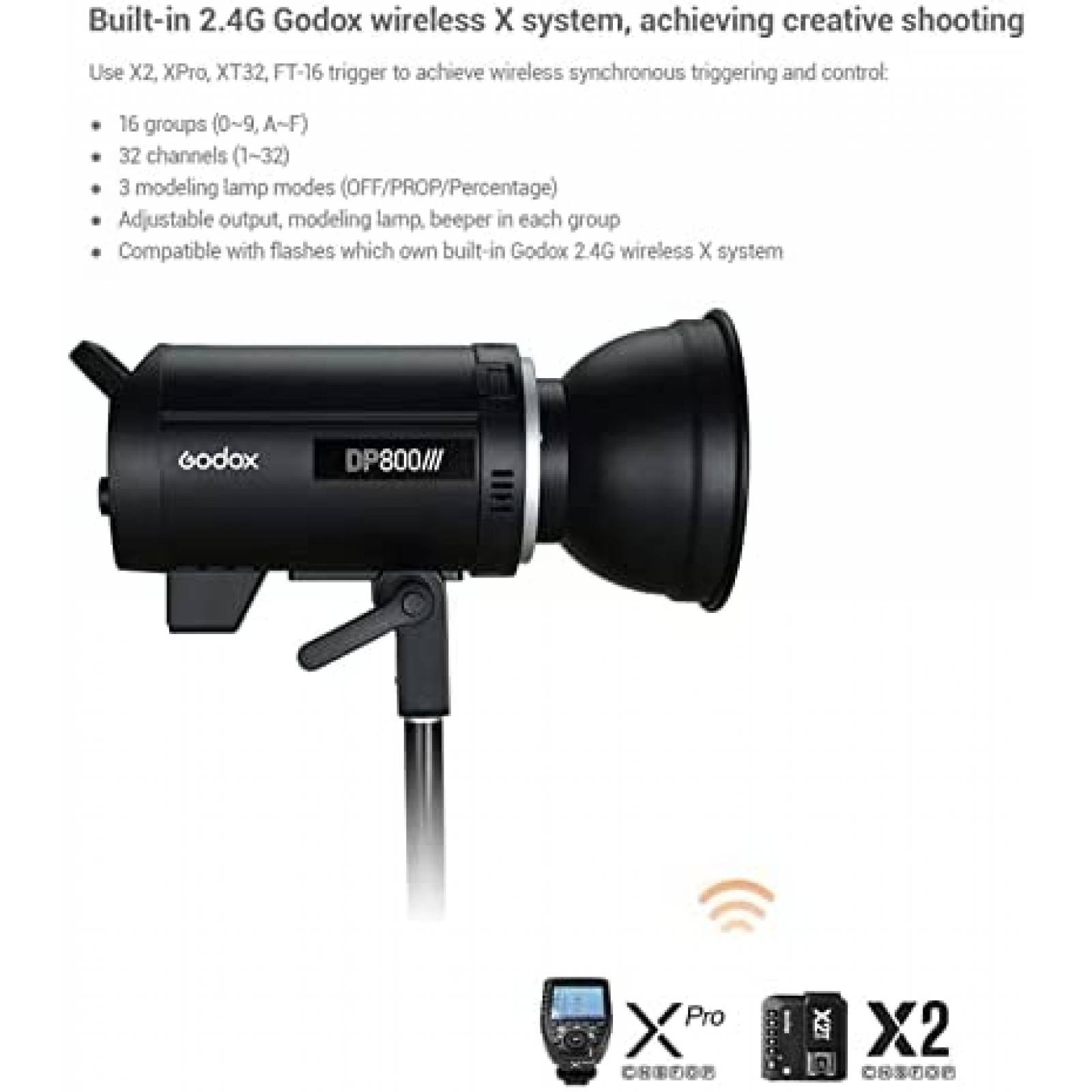 Lampara Fotografica GODOX DP800III 110V 2.4G Inalambrica